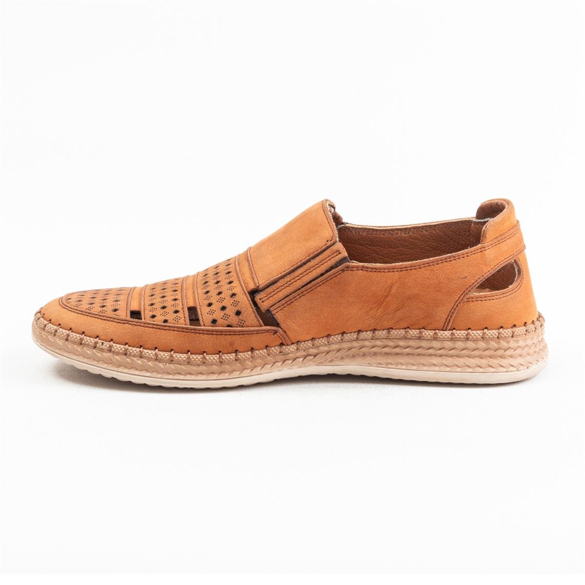 Ulus 7052 Taba Nubuk Delikli Loafer Ayakkabı