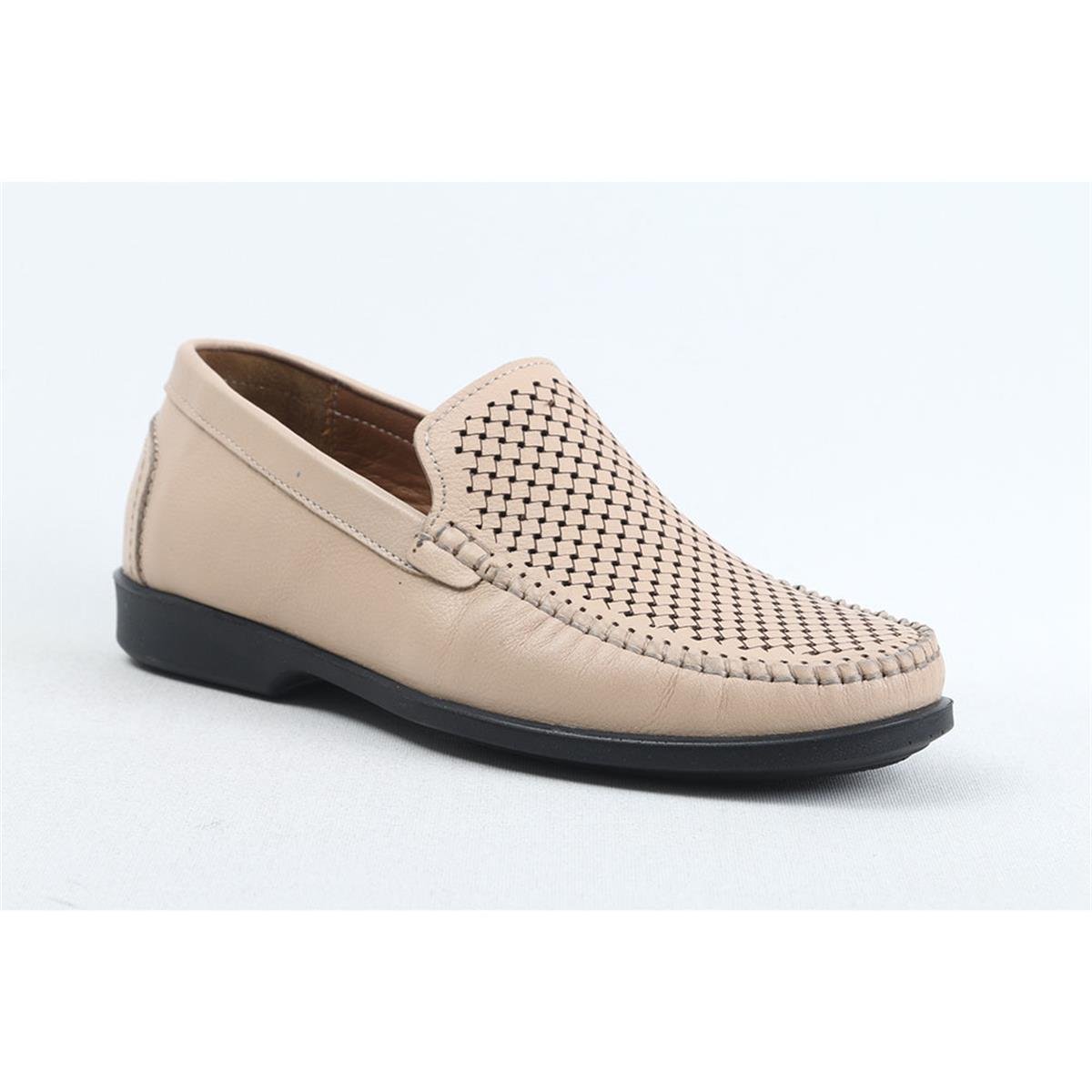 ULUS 927 DELİKLİ BEJ LOAFER AYAKKABI