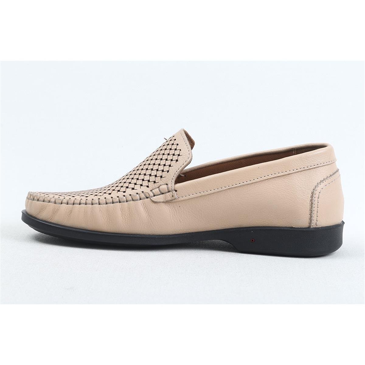 ULUS 927 DELİKLİ BEJ LOAFER AYAKKABI