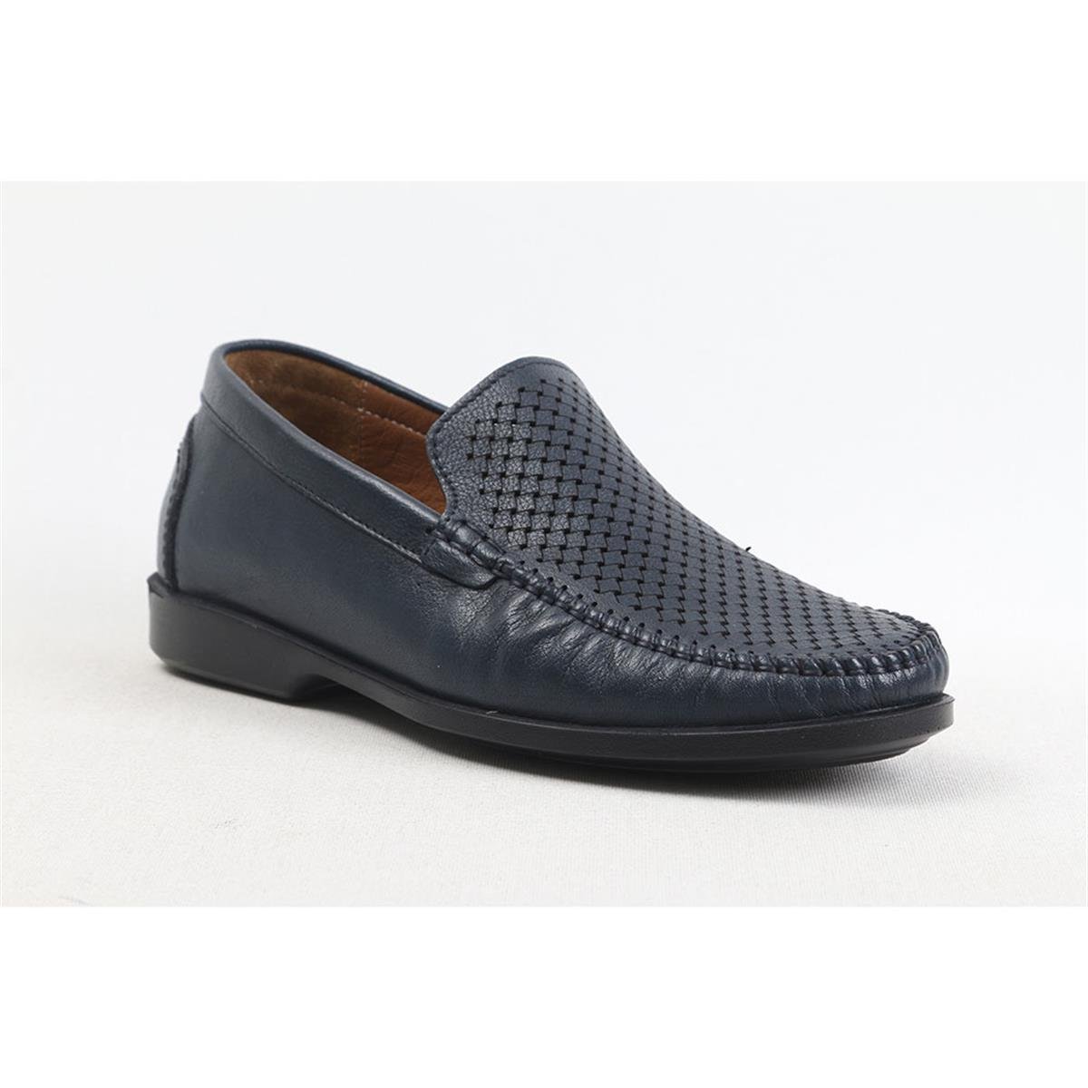 ULUS 927 DELİKLİ LACİVERT LOAFER AYAKKABI