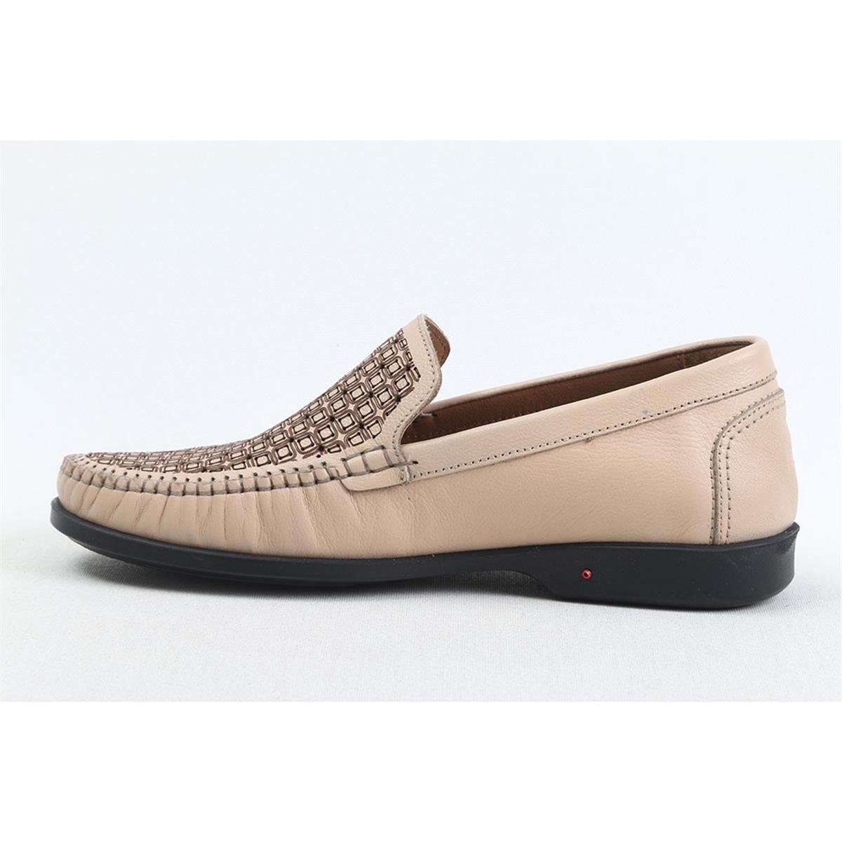 ULUS 929 DELİKLİ BEJ LOAFER AYAKKABI