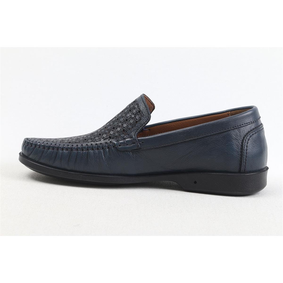 ULUS 929 DELİKLİ LACİVERT LOAFER AYAKKABI