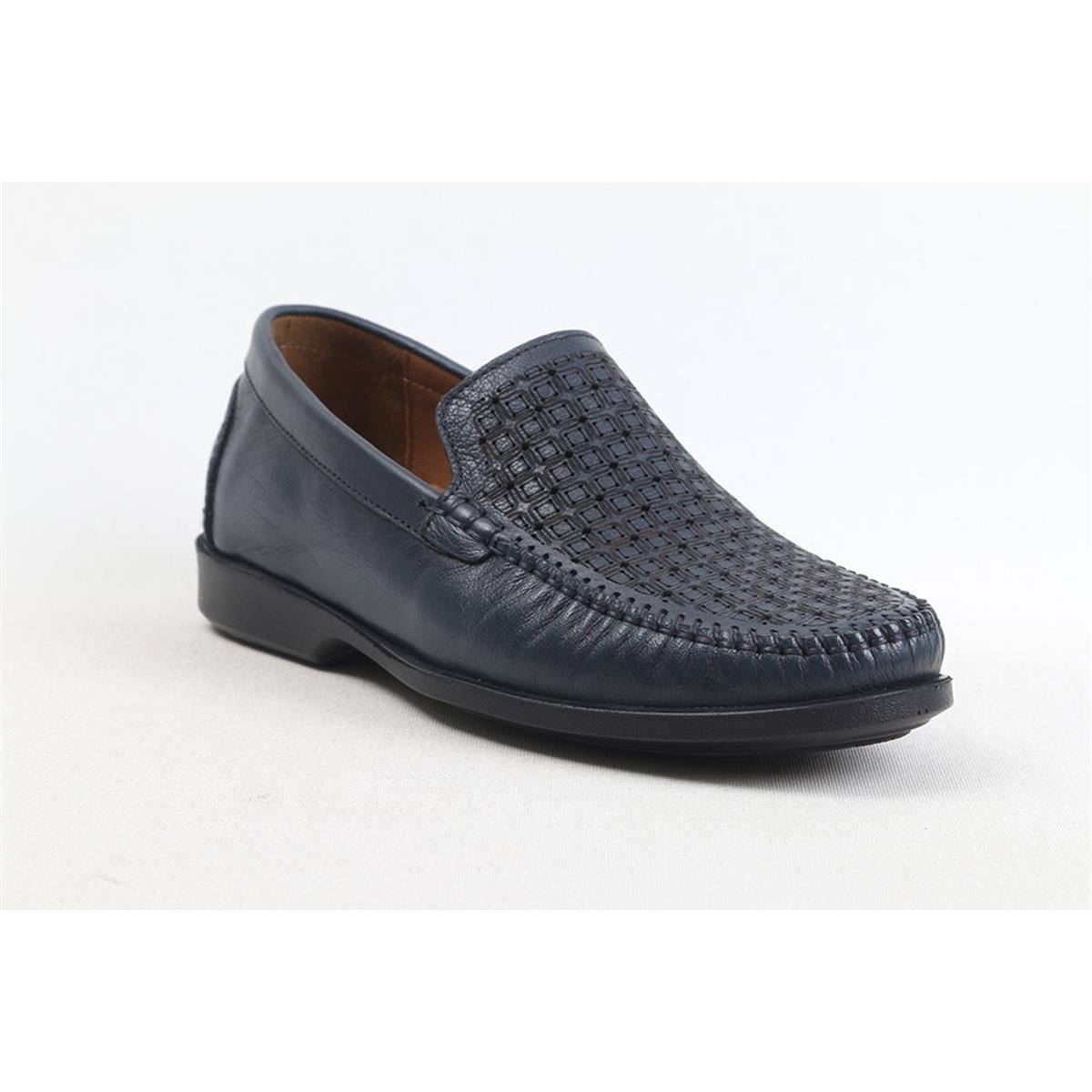 ULUS 929 DELİKLİ LACİVERT LOAFER AYAKKABI