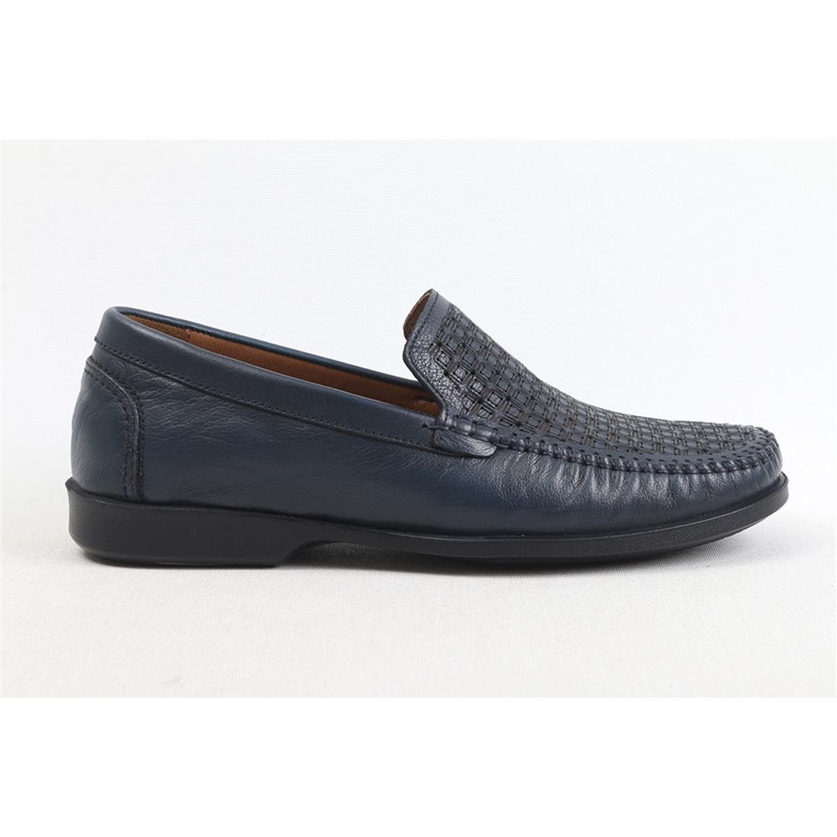 ULUS 929 DELİKLİ LACİVERT LOAFER AYAKKABI
