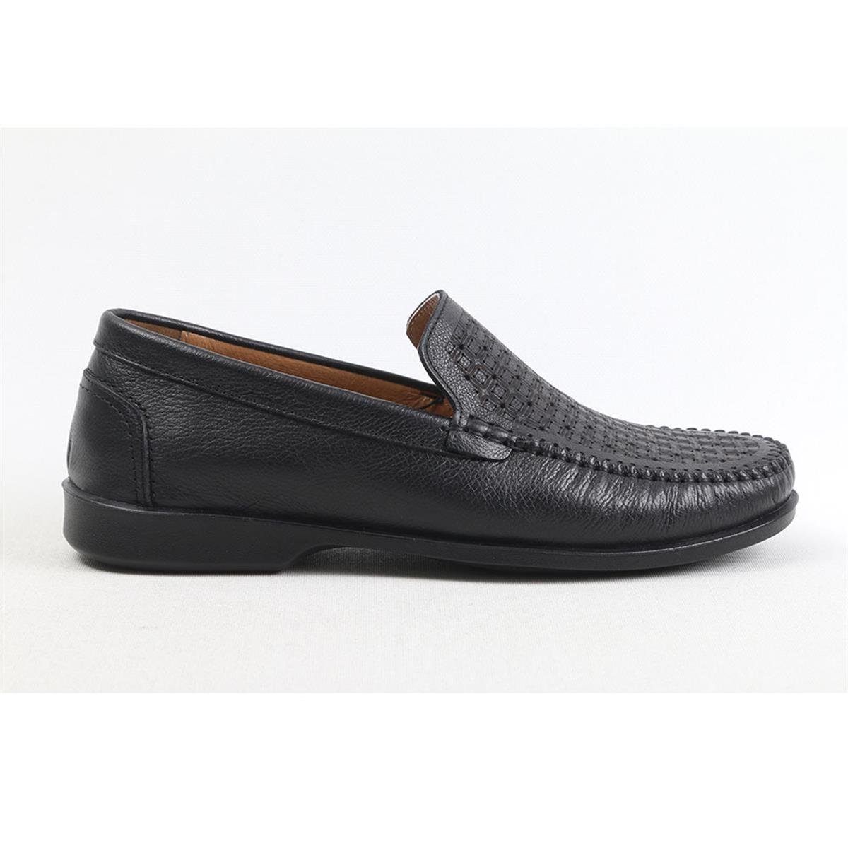 ULUS 929 DELİKLİ SİYAH LOAFER AYAKKABI