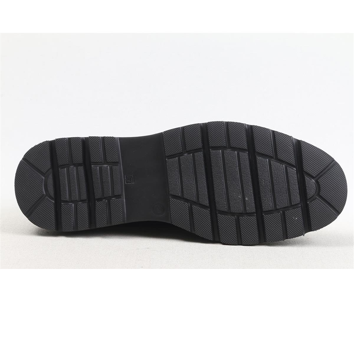 ULUS E-23 DÜZ SİYAH RUGAN EVA LOAFER AYAKKABI