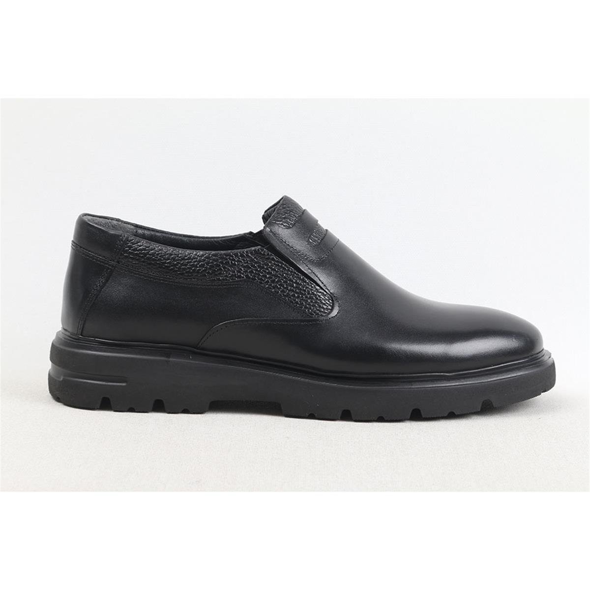 ULUS E-27 LASTİKLİ DÜZ SİYAH EVA LOAFER AYAKKABI