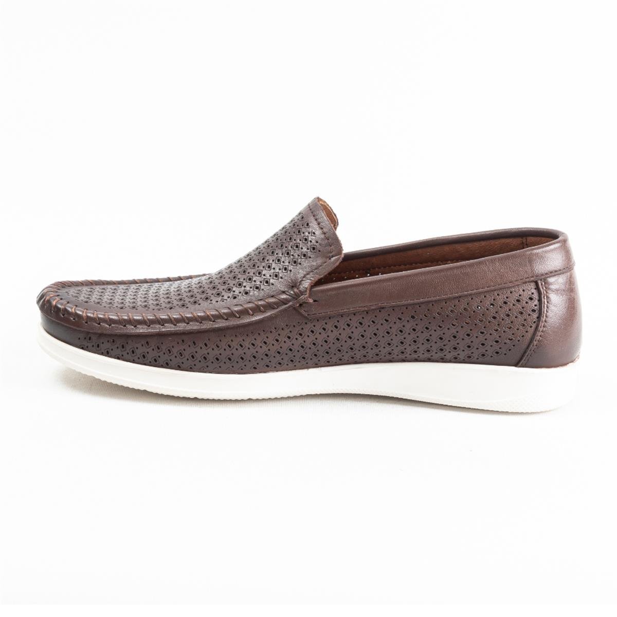Ulus E-88 Delikli Kahve Eva Loafer Ayakkabı