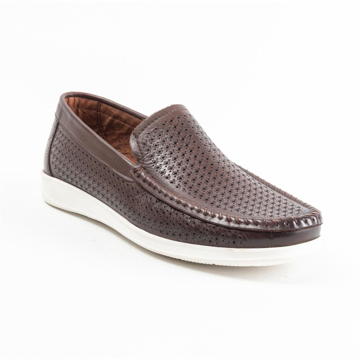 Ulus E-88 Delikli Kahve Eva Loafer Ayakkabı