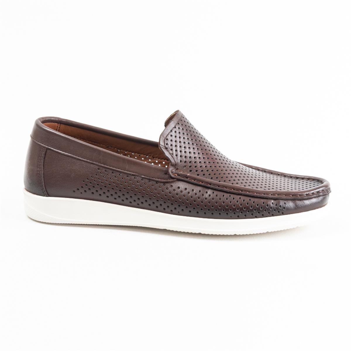 Ulus E-90 Delikli Kahve Eva Loafer Ayakkabı