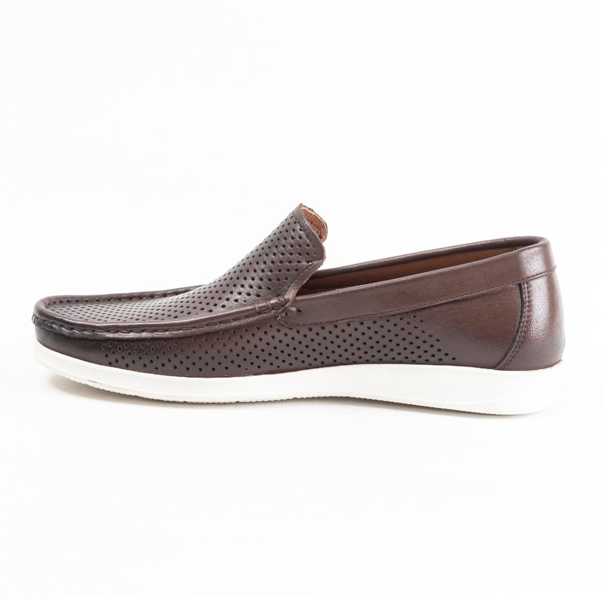 Ulus E-90 Delikli Kahve Eva Loafer Ayakkabı