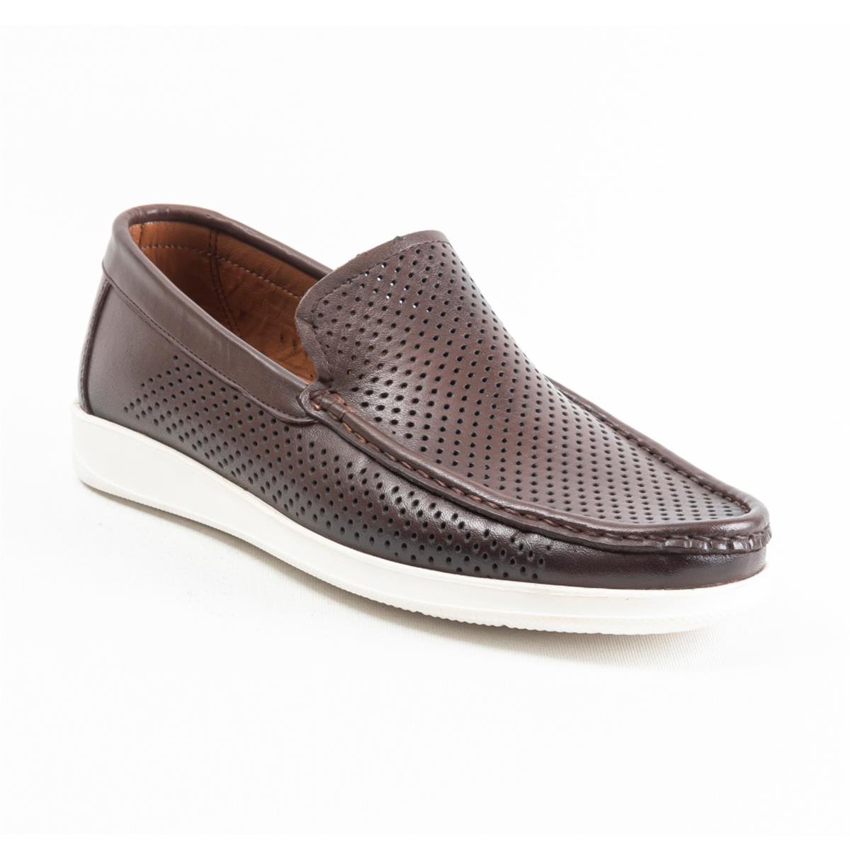 Ulus E-90 Delikli Kahve Eva Loafer Ayakkabı