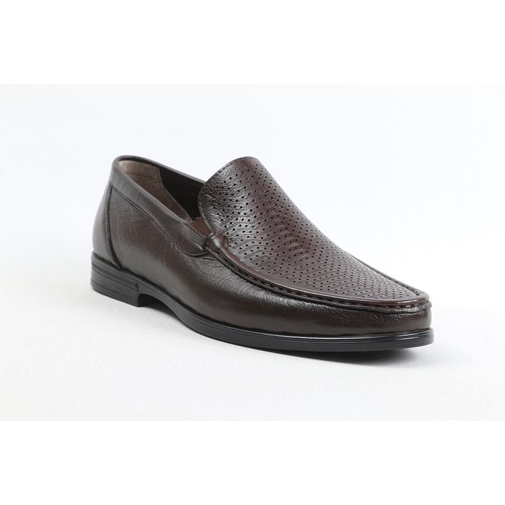Ulus T-2312-1 Delikli Kahve Loafer Ayakkabi