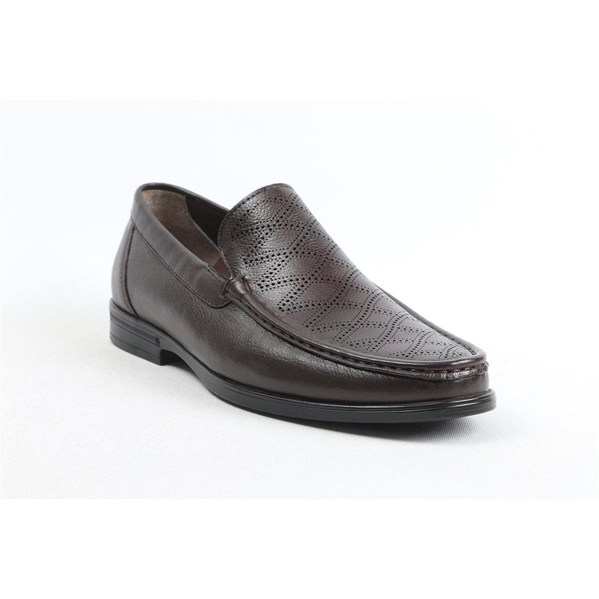 ULUS T-63-1  DELİKLİ KAHVE LOAFER AYAKKABI