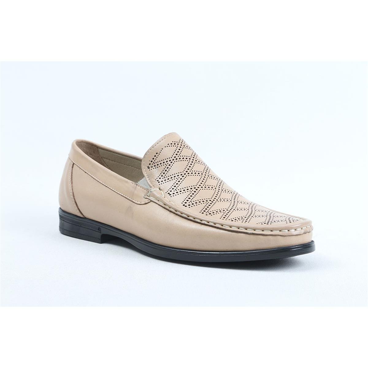 ULUS T-63/1 DELİKLİ BEJ LOAFER AYAKKABI