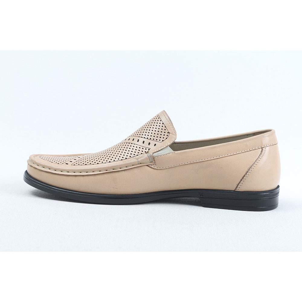ULUS T-766-1 DELİKLİ BEJ LOAFER AYAKKABI