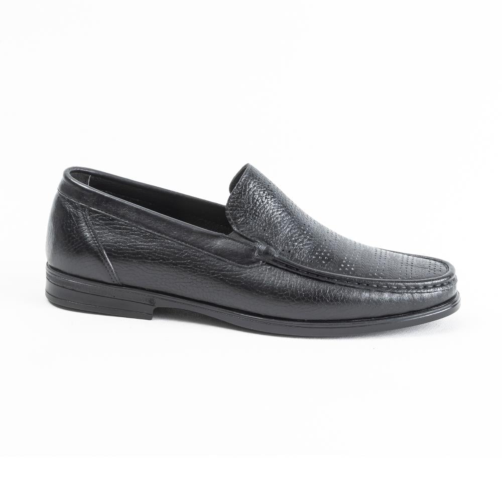 ULUS T-801 DELİKLİ SİYAH LOAFER AYAKKABI