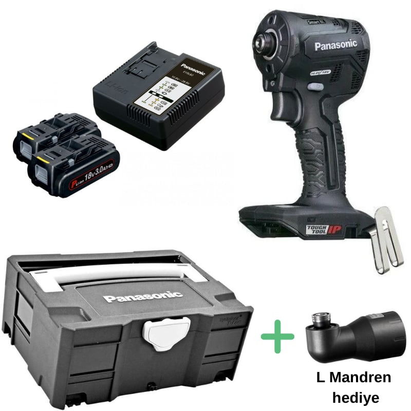 PANASONIC EY1PD1PN2G Akülü Torklu Vidalama (18V-3.0Ah Pil Seti - Systainer Çanta)