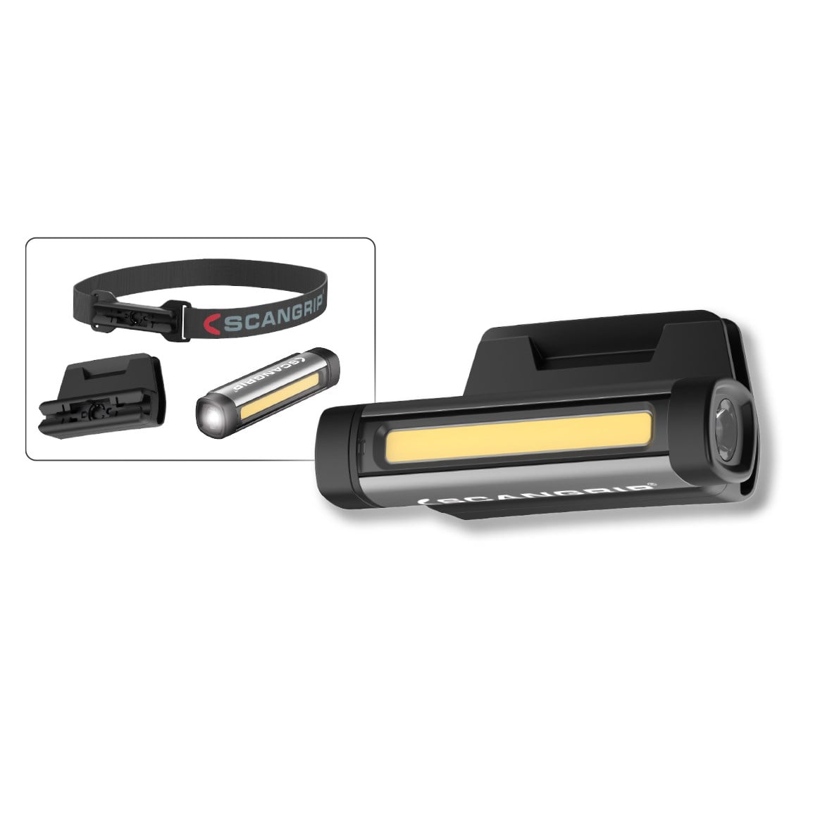 SCANGRIP FLEX WEAR Giyilebilir LED Çalışma Lambası Seti (Kafa Bandı + Şapka Aparatı)