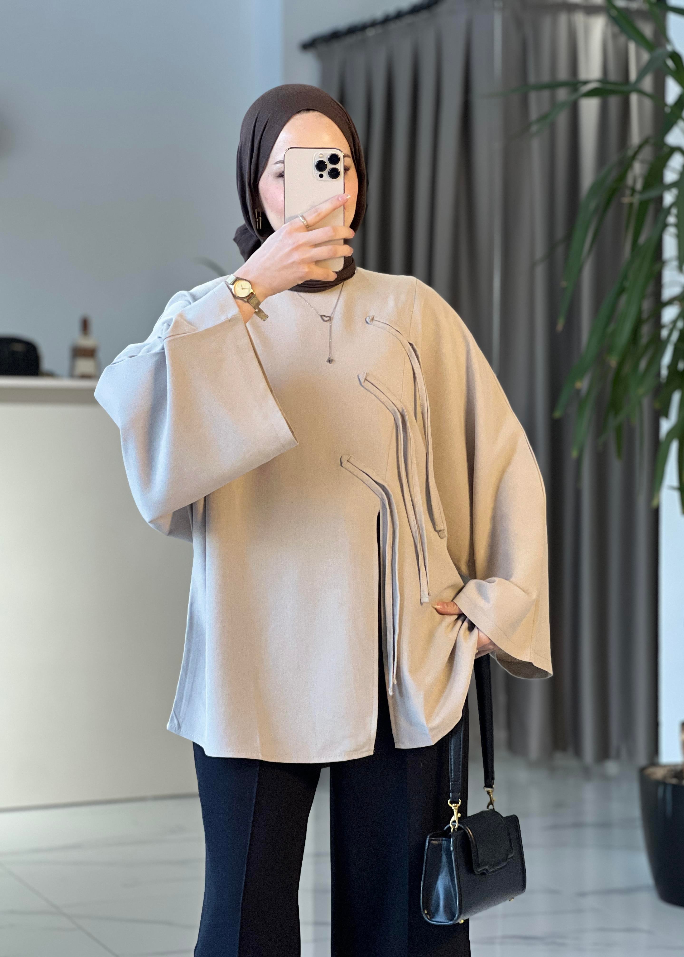 Biye Detaylı Bluz- Taş