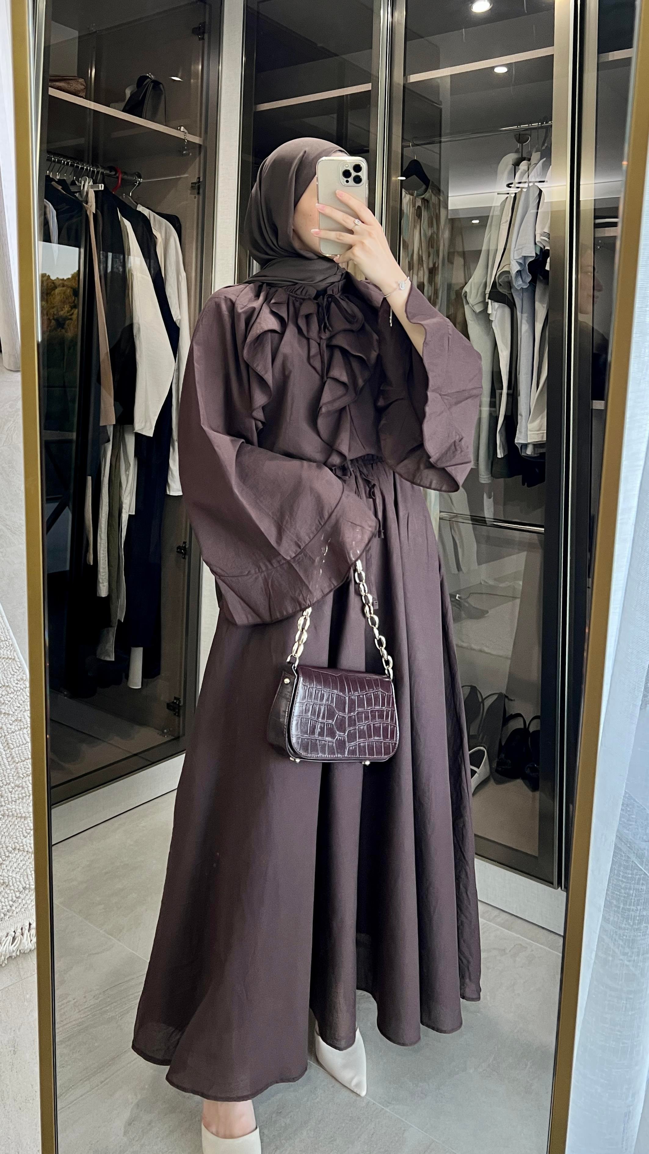 Boho Vual Acı Kahve Bluz Etek Takım