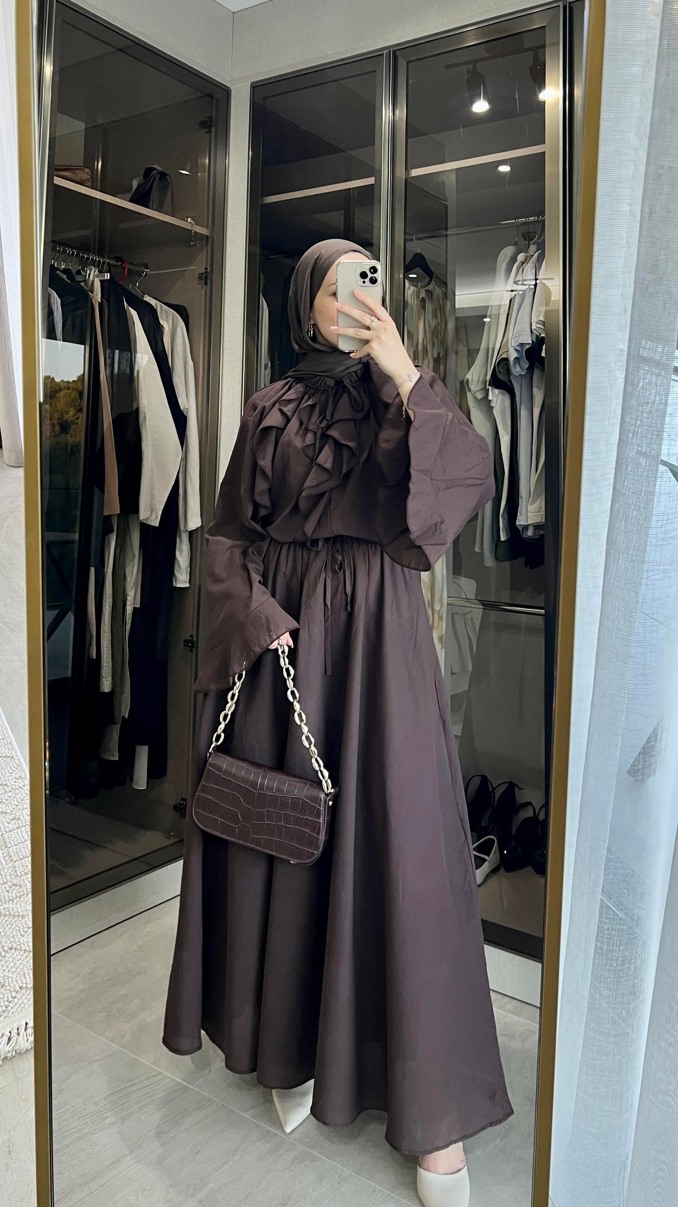 Boho Vual Acı Kahve Bluz Etek Takım