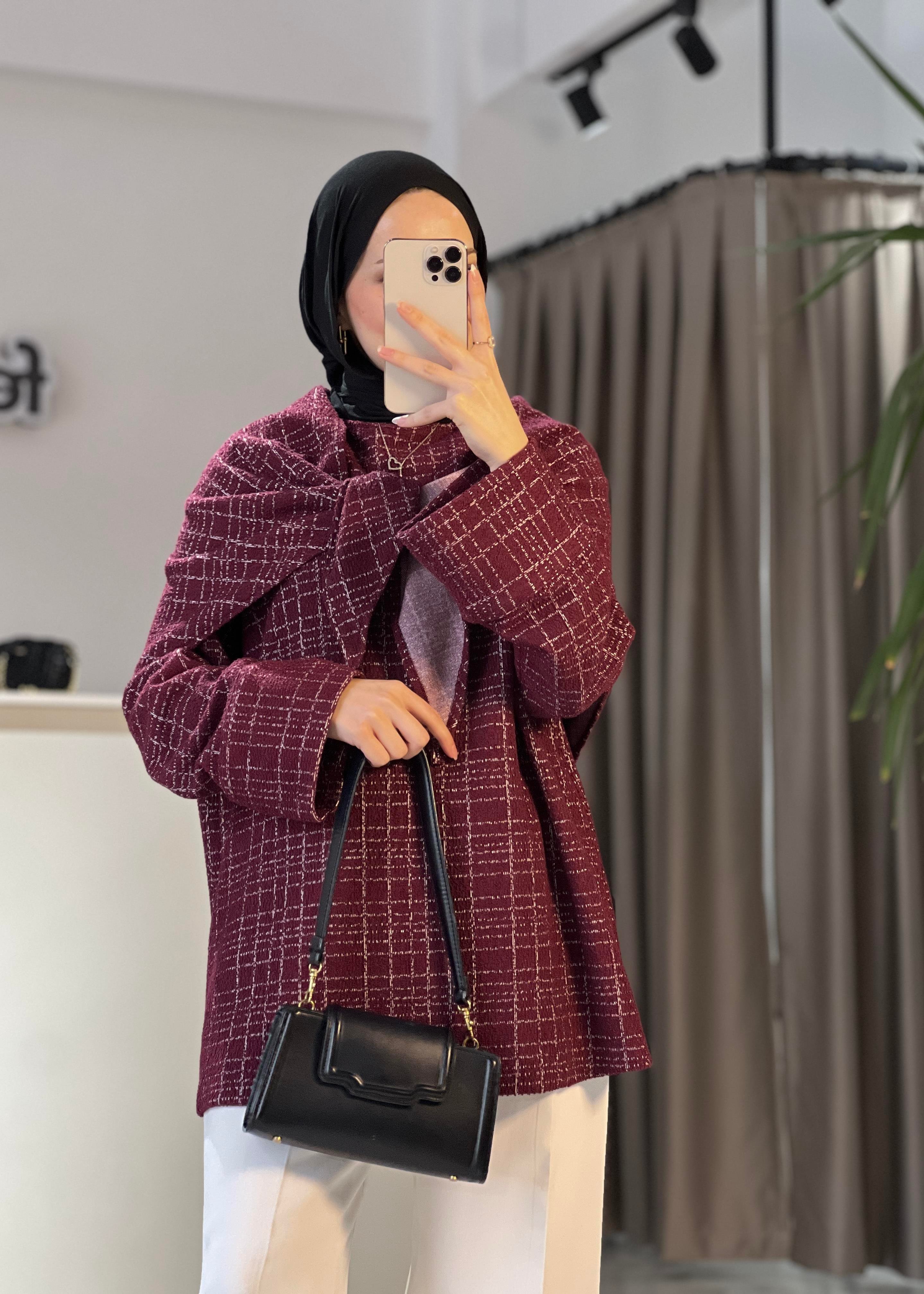 Bordo Noir Fularlı Gömlek