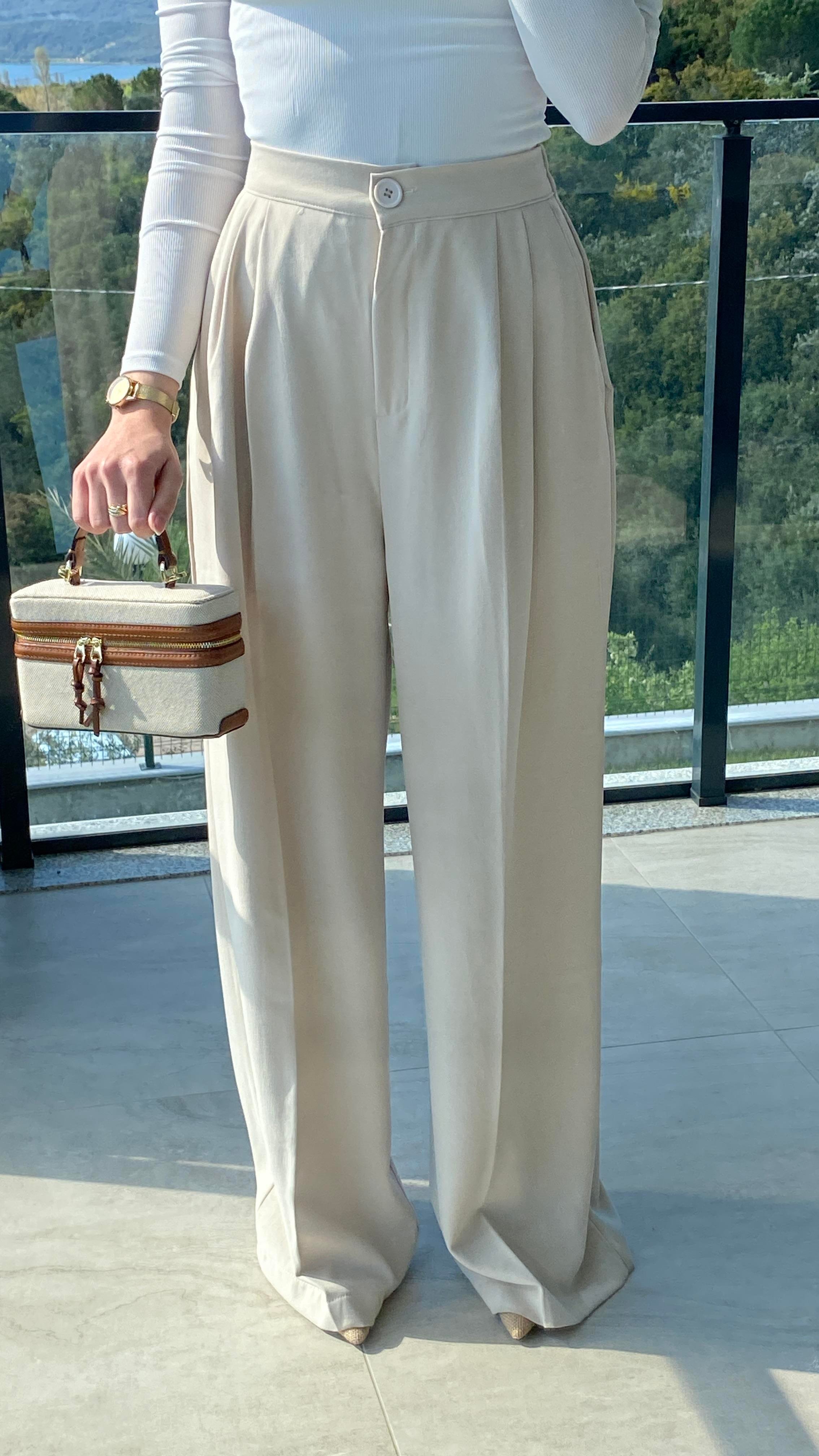 Class Lastik Detaylı Palazzo Taş Pantolon