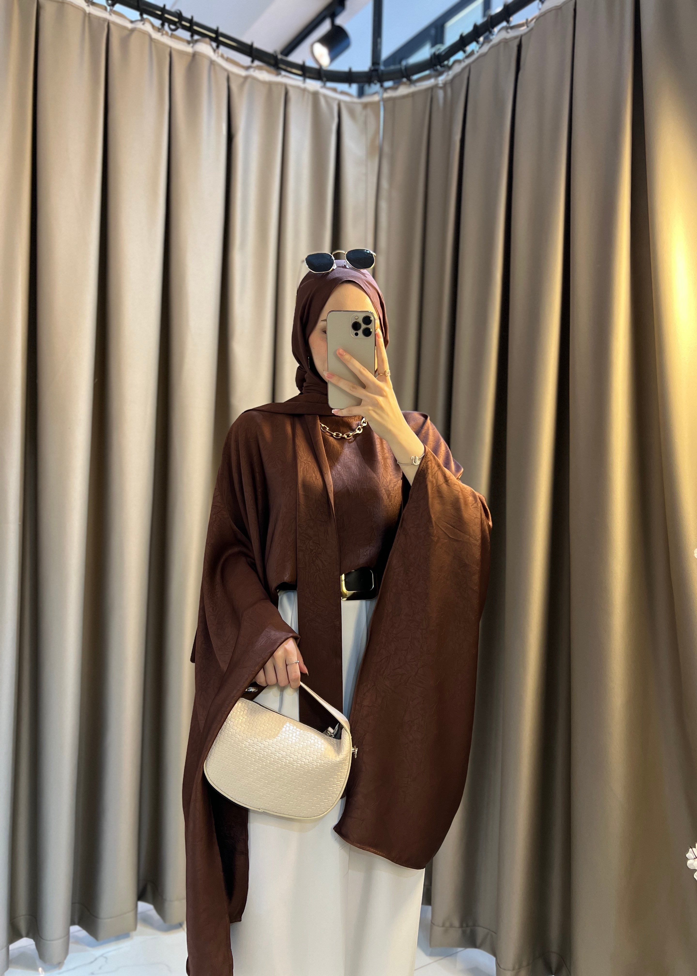Elise Fularlı Bluz- Kahve