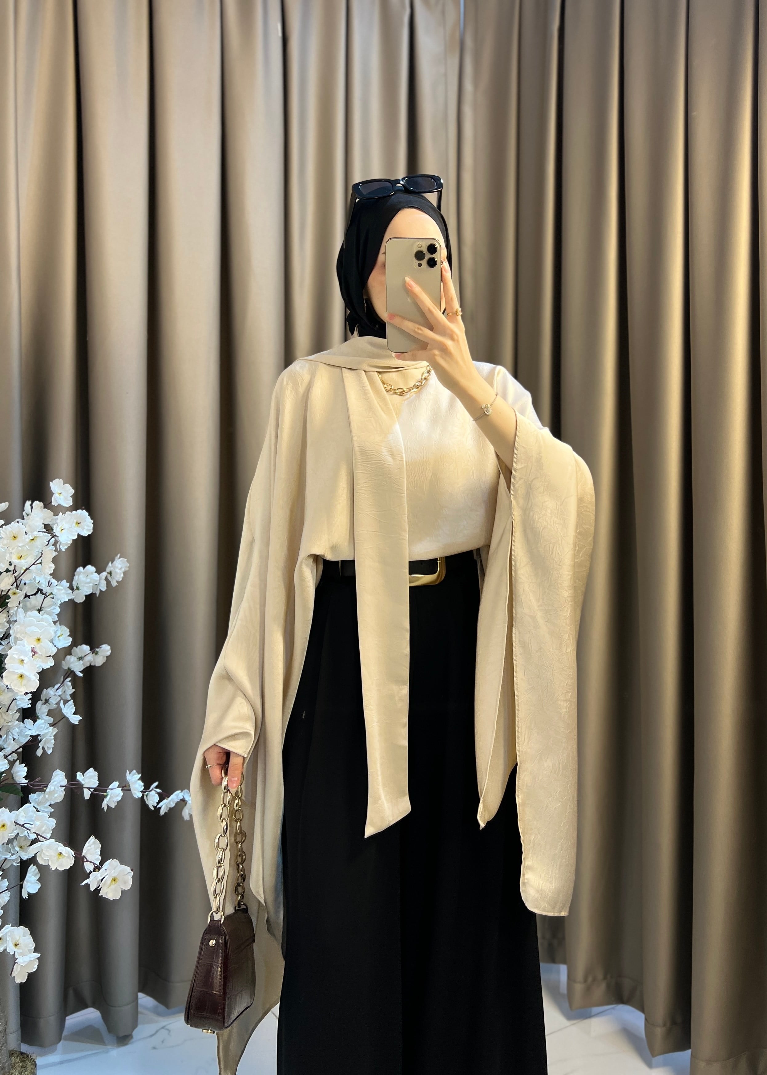 Elise Fularlı Bluz- Krem