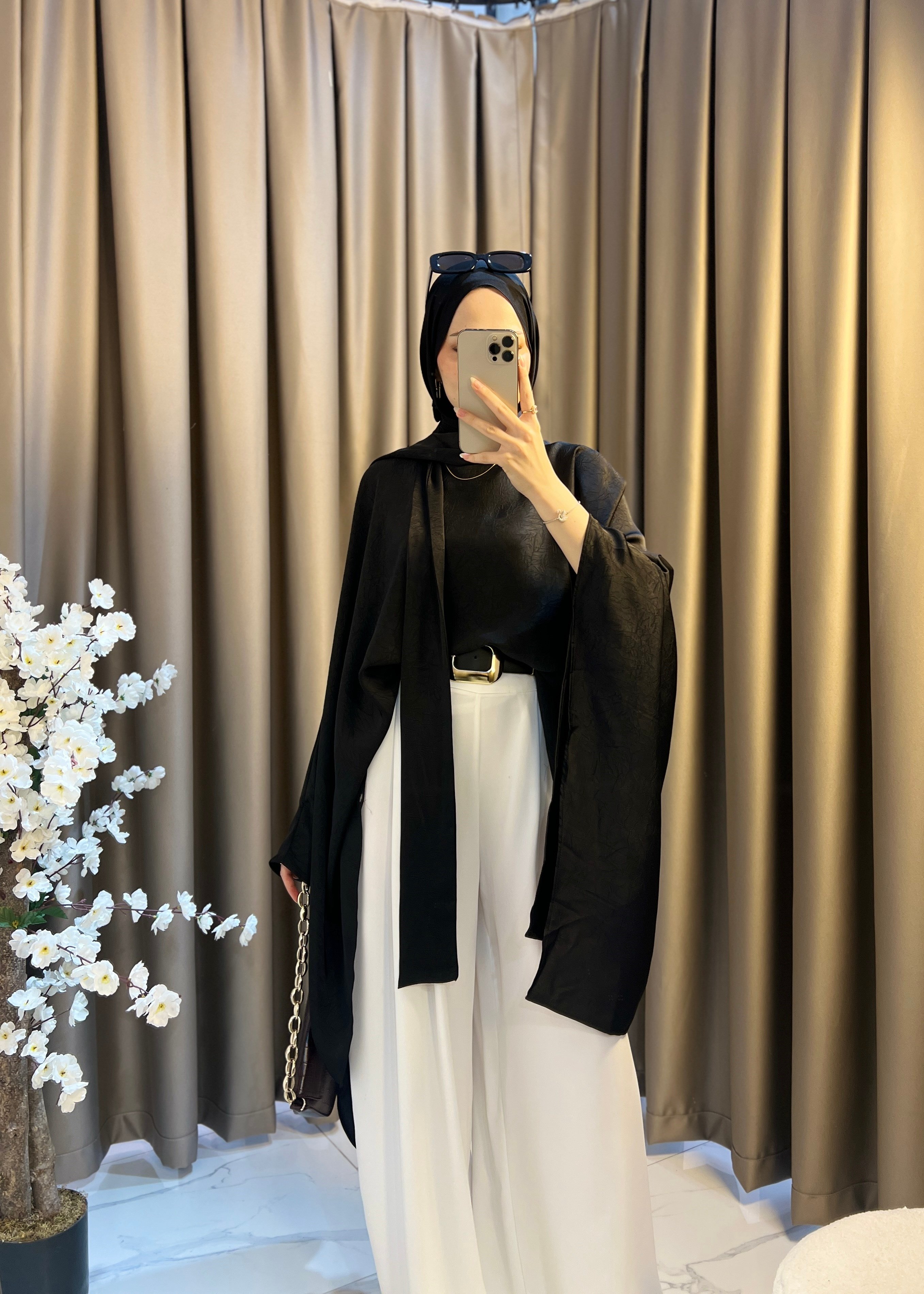 Elise Fularlı Bluz- Siyah