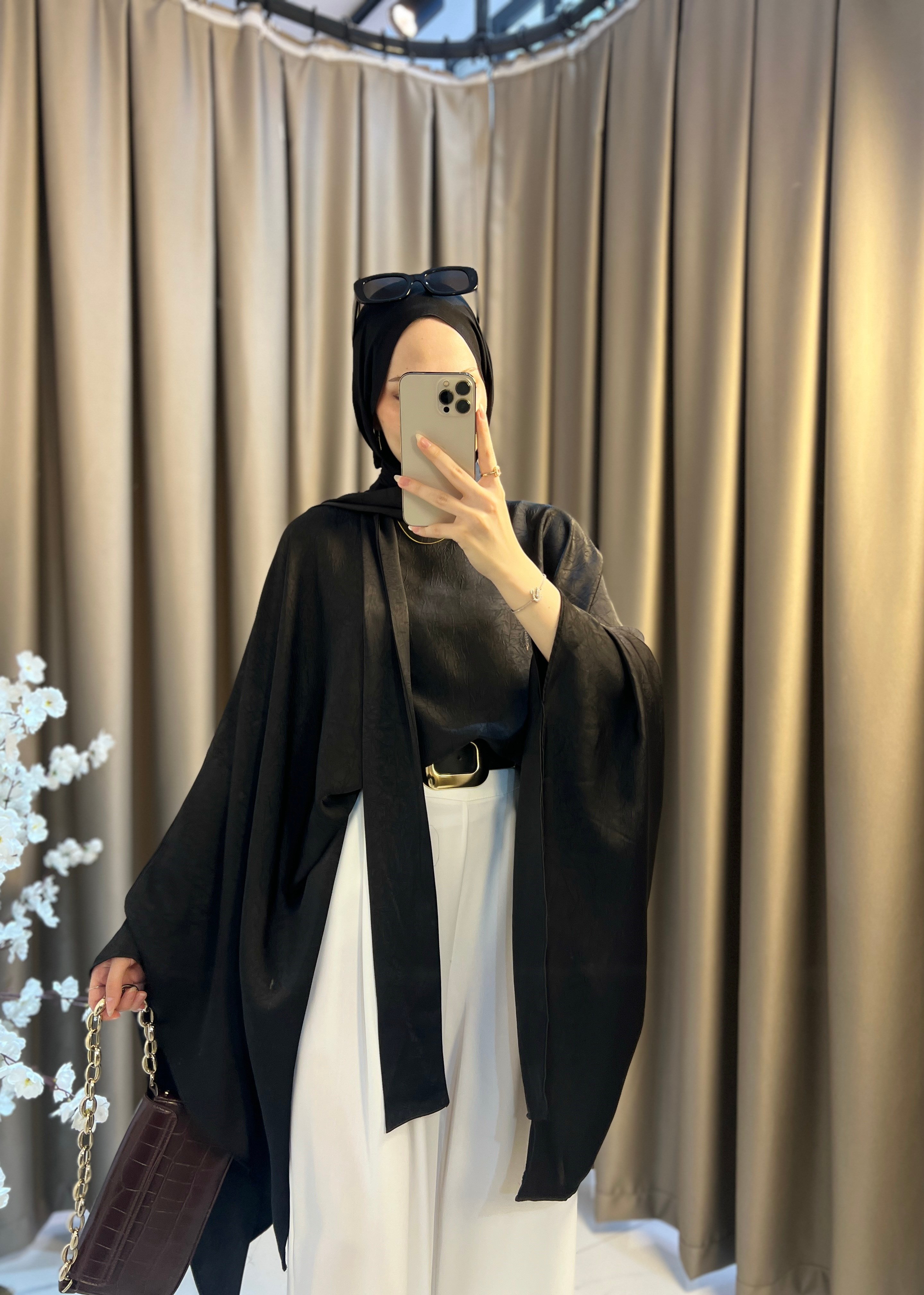 Elise Fularlı Bluz- Siyah