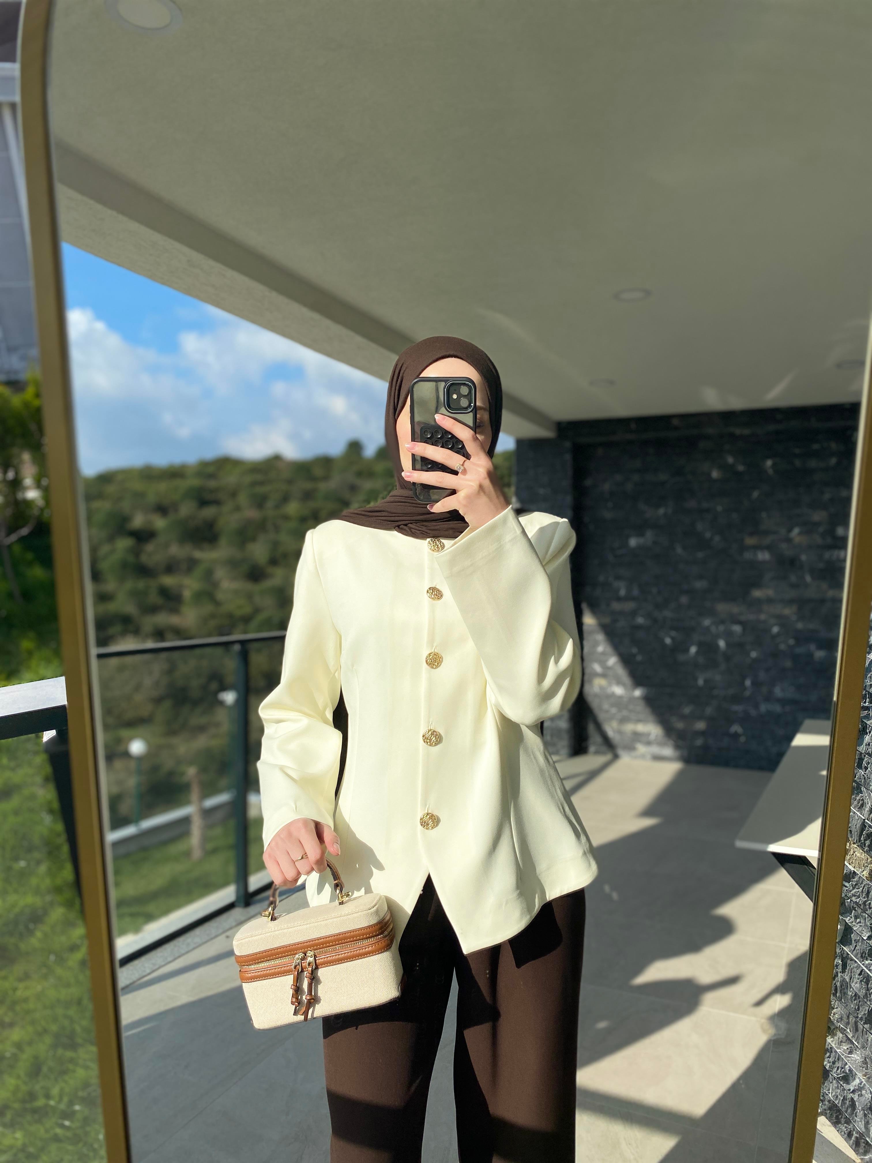 Farla Fit Ceket Ekru
