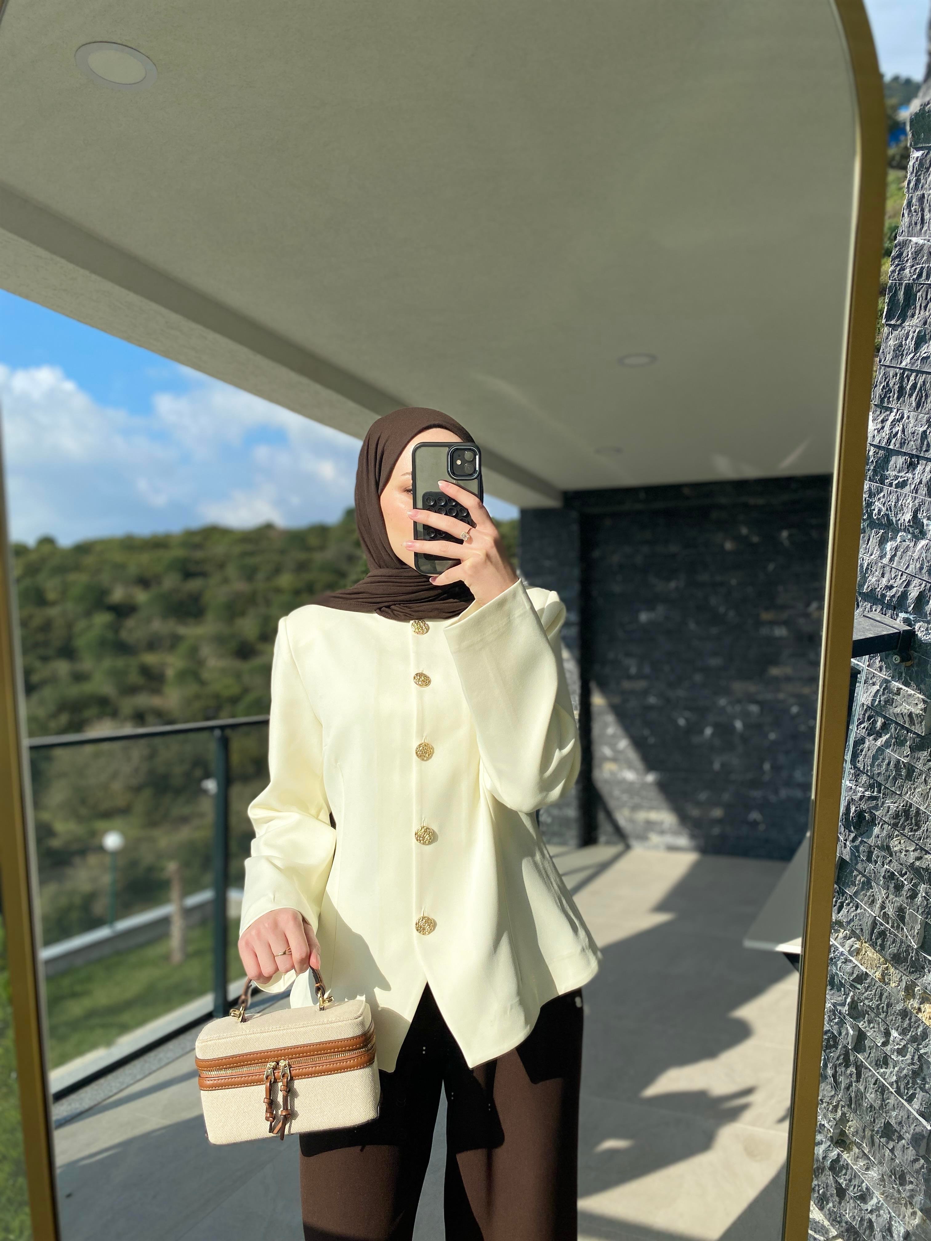 Farla Fit Ceket Ekru