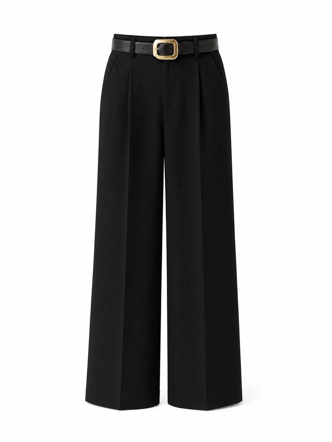 Kemerli Bol Pantolon- Siyah