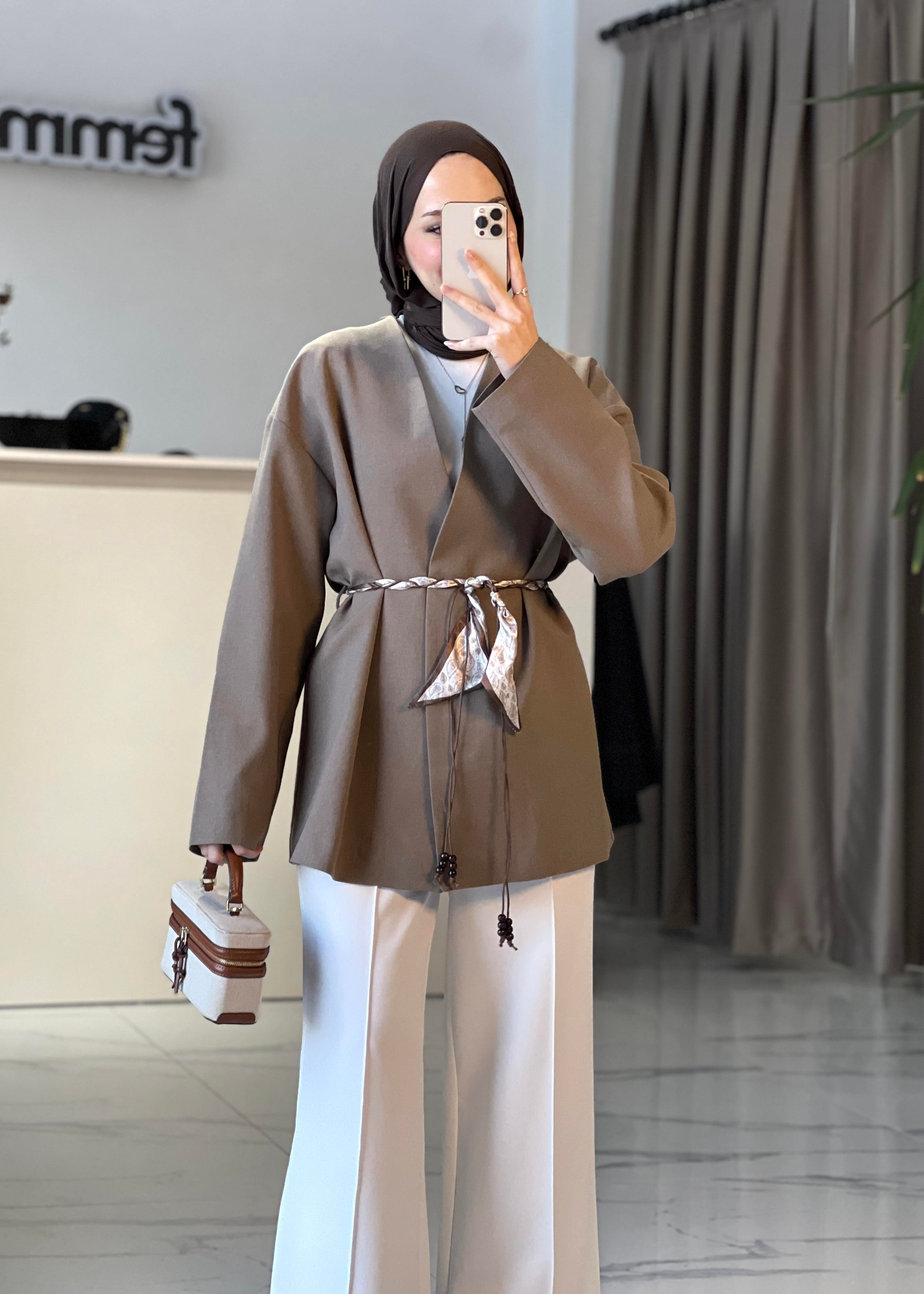 Kemerli Ceket- Haki