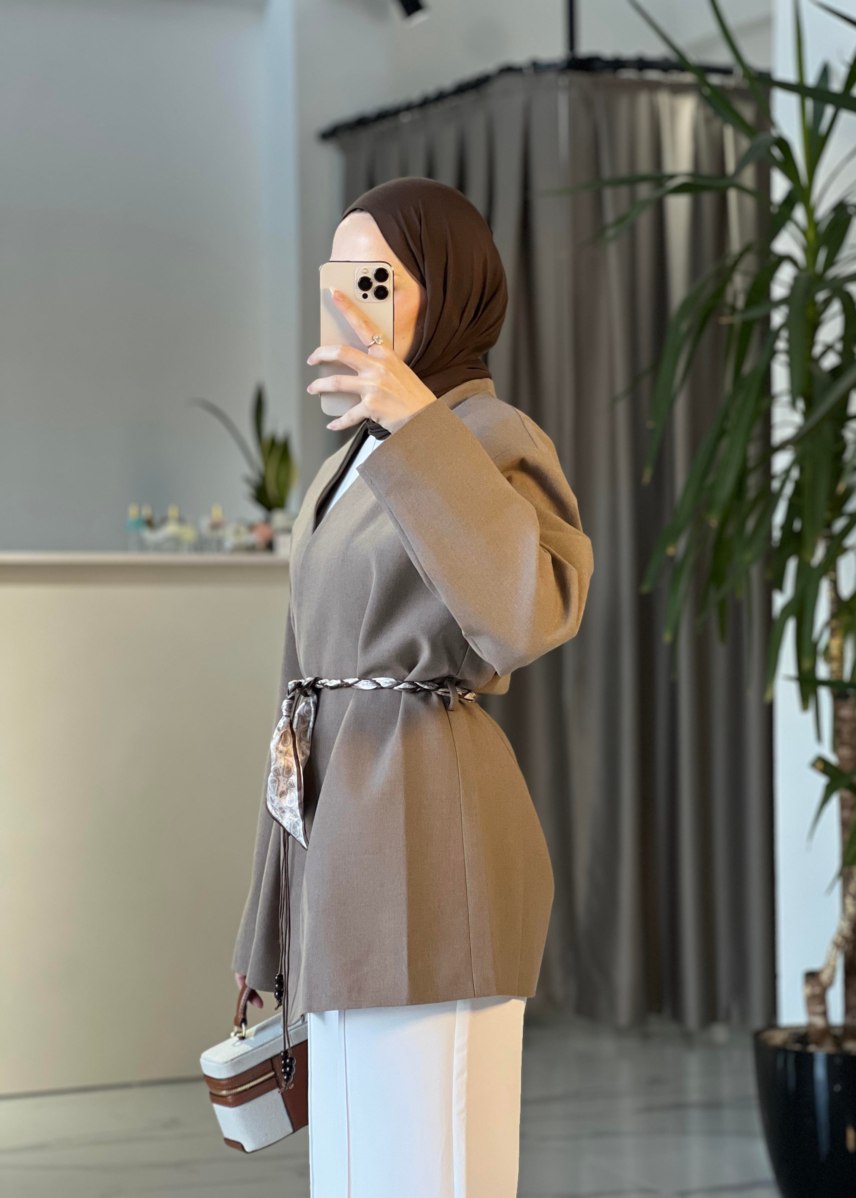 Kemerli Ceket- Haki