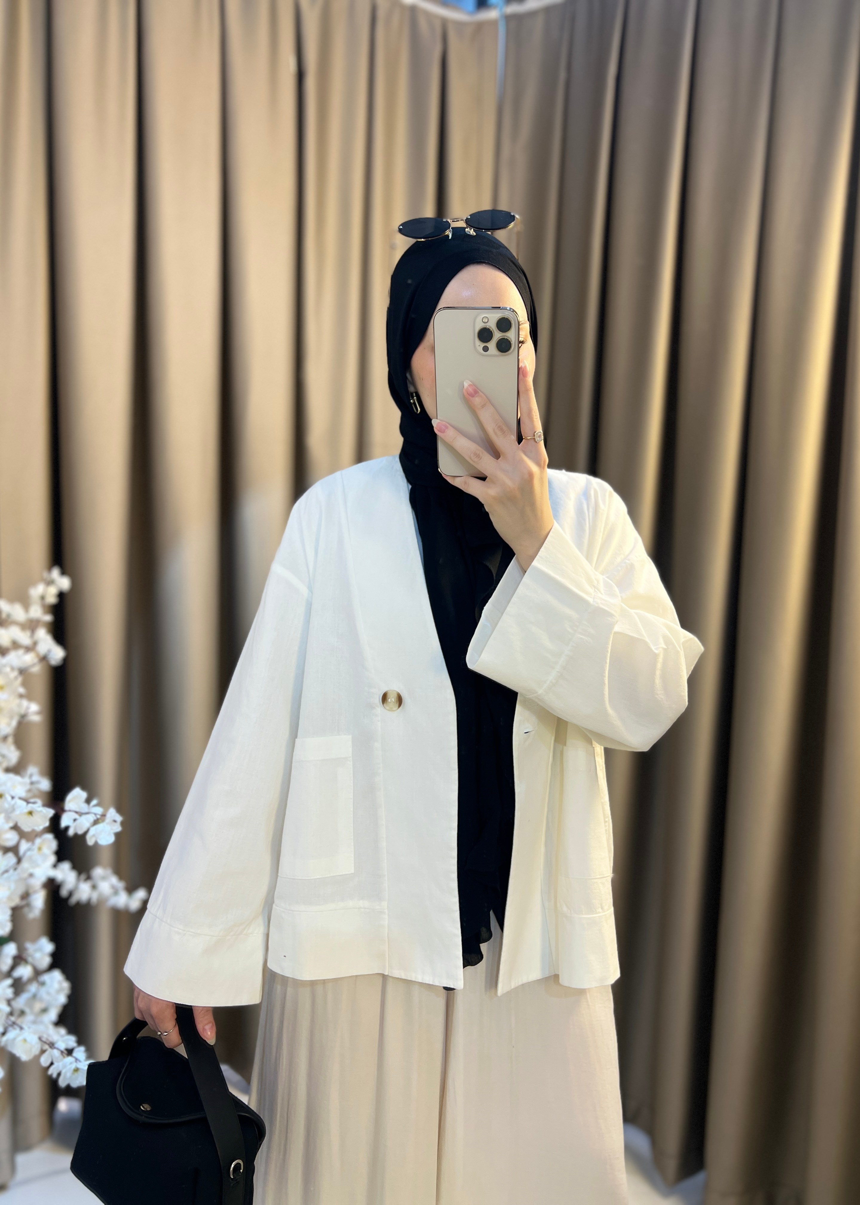Keten Ceket- Beyaz
