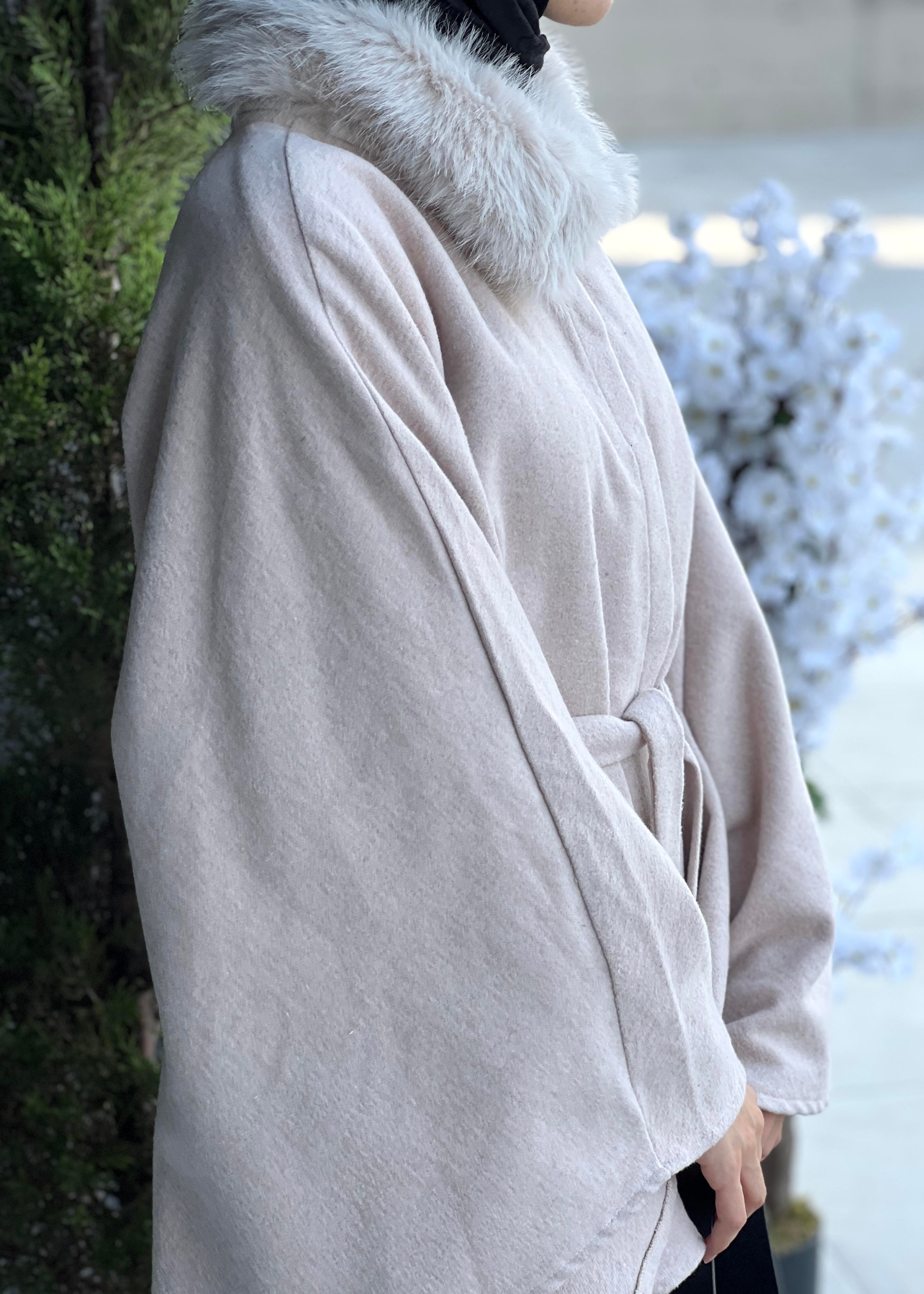 Kürk Yaka Panço- Bej