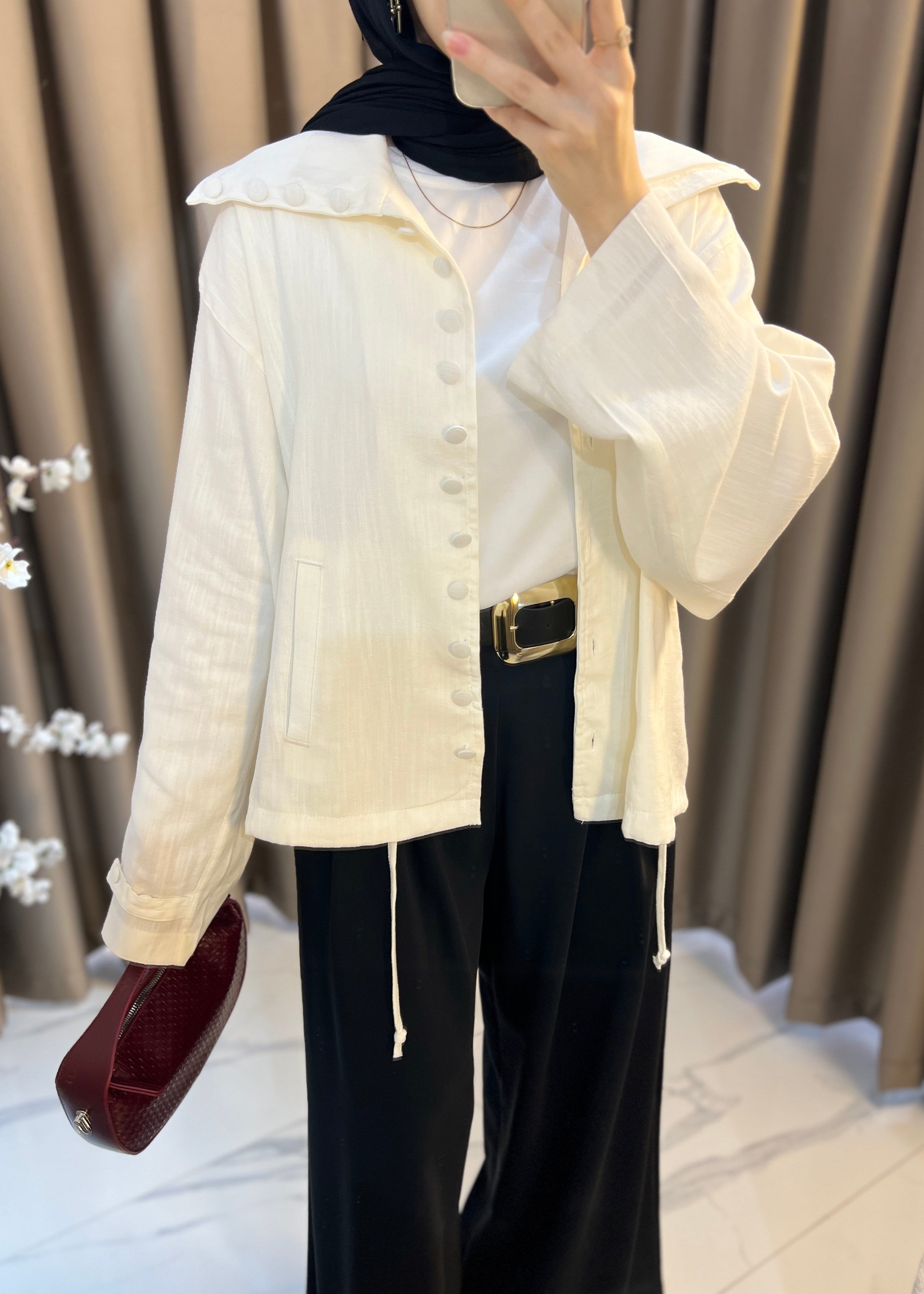 Linen Ceket- Beyaz