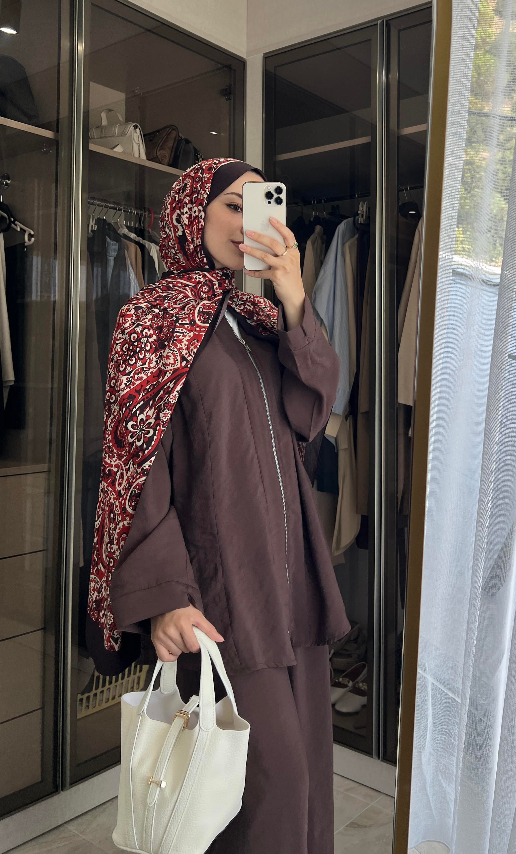 Modal Kahverengi Fermuarlı Takım