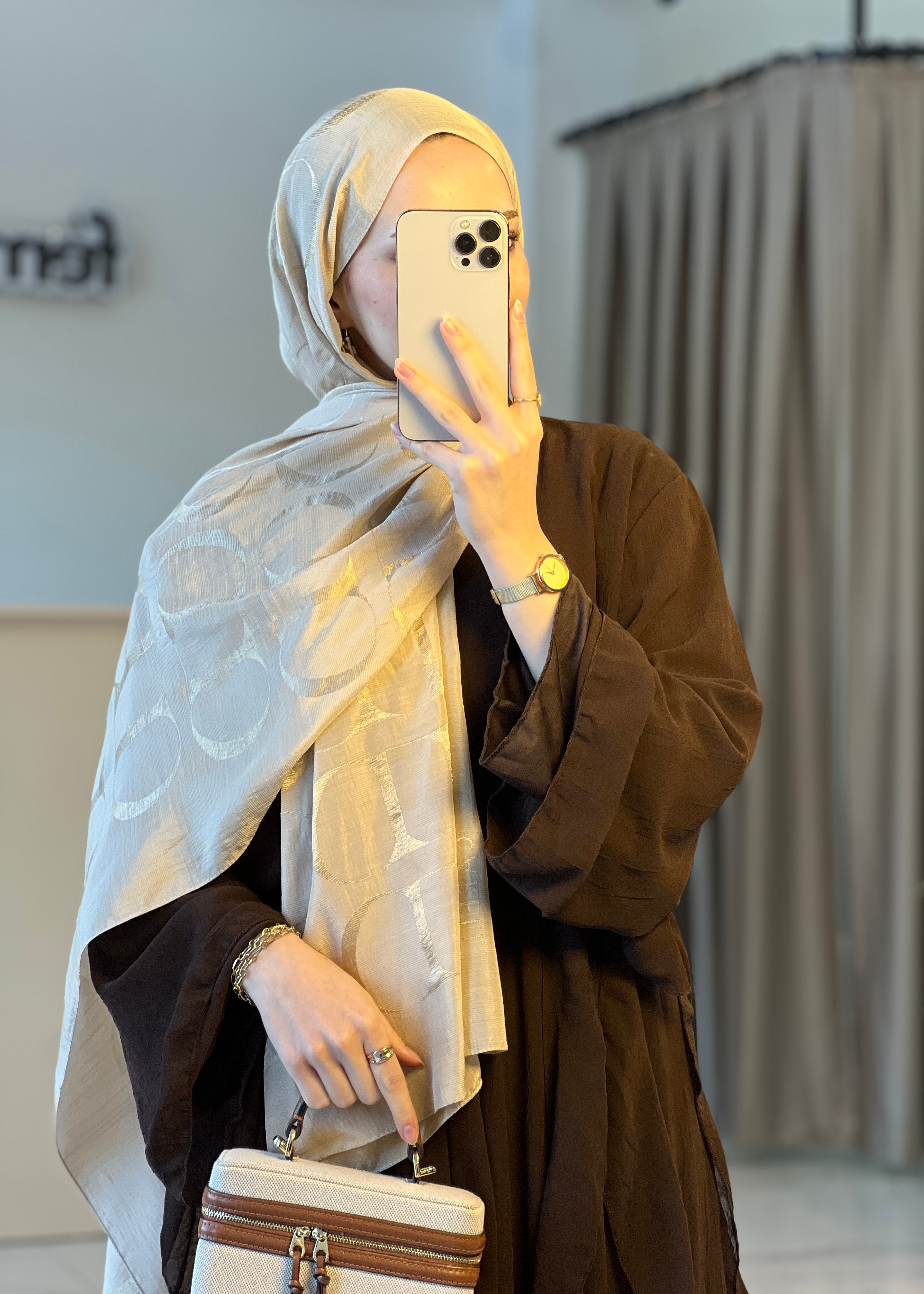 Monogram rina jakar şal- Bej
