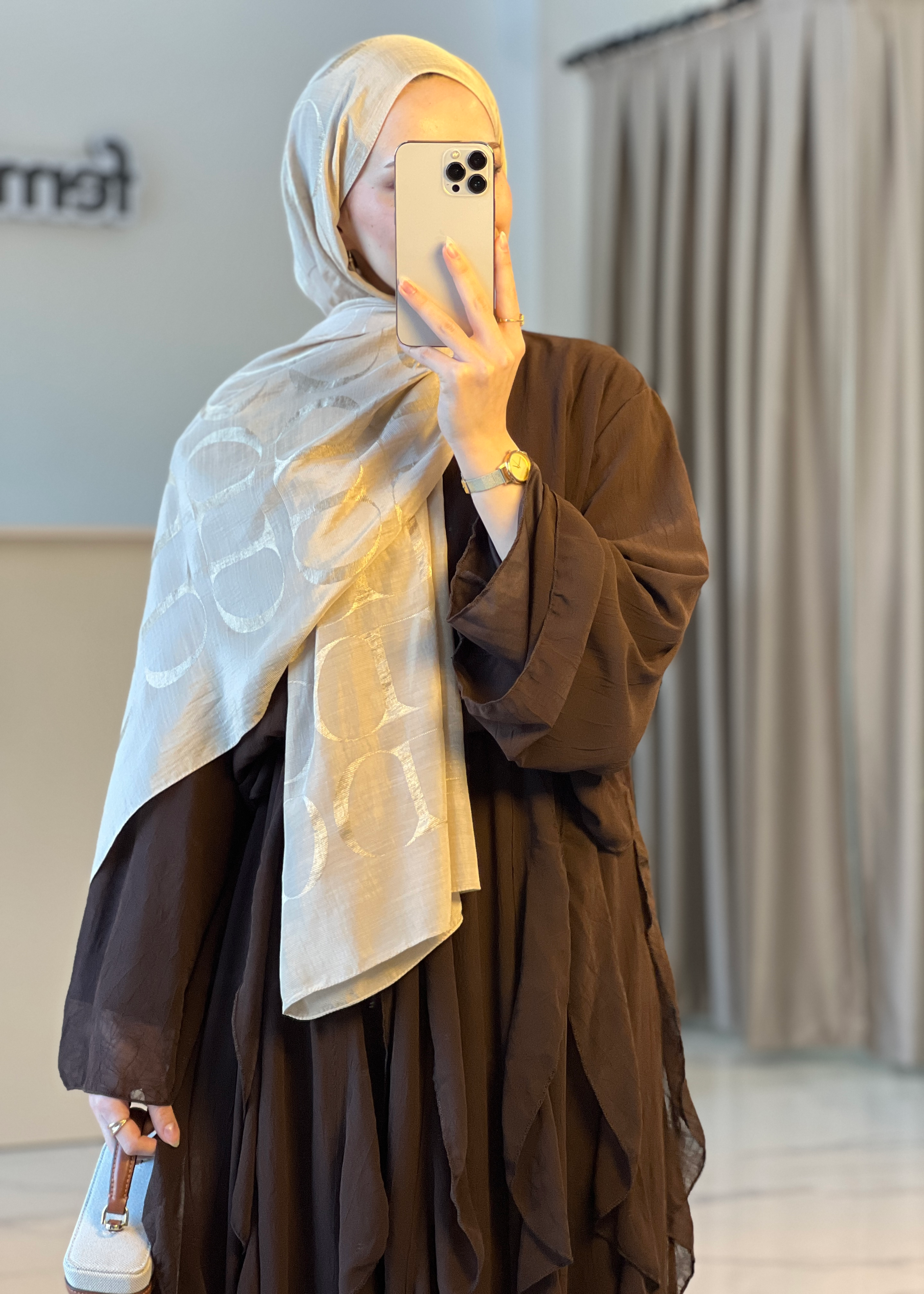 Monogram rina jakar şal- Bej