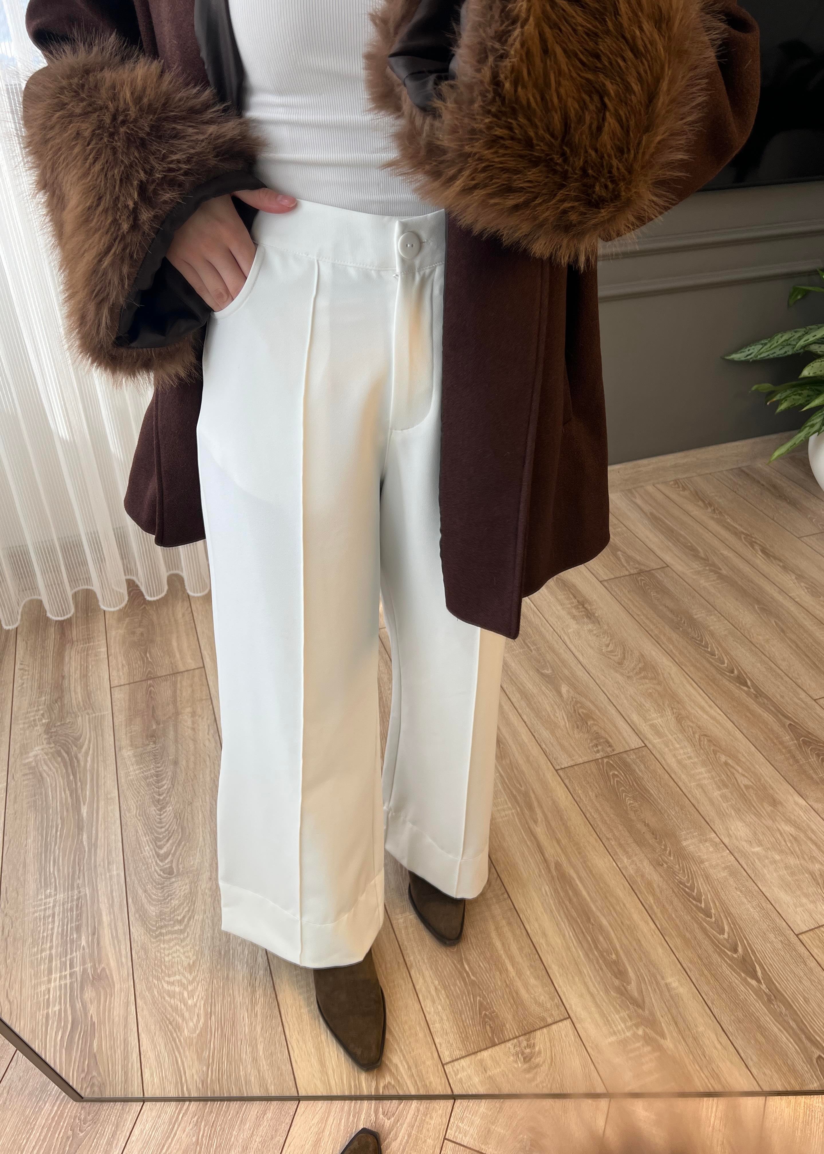 Nicol Dikişli Pantolon- Ekru