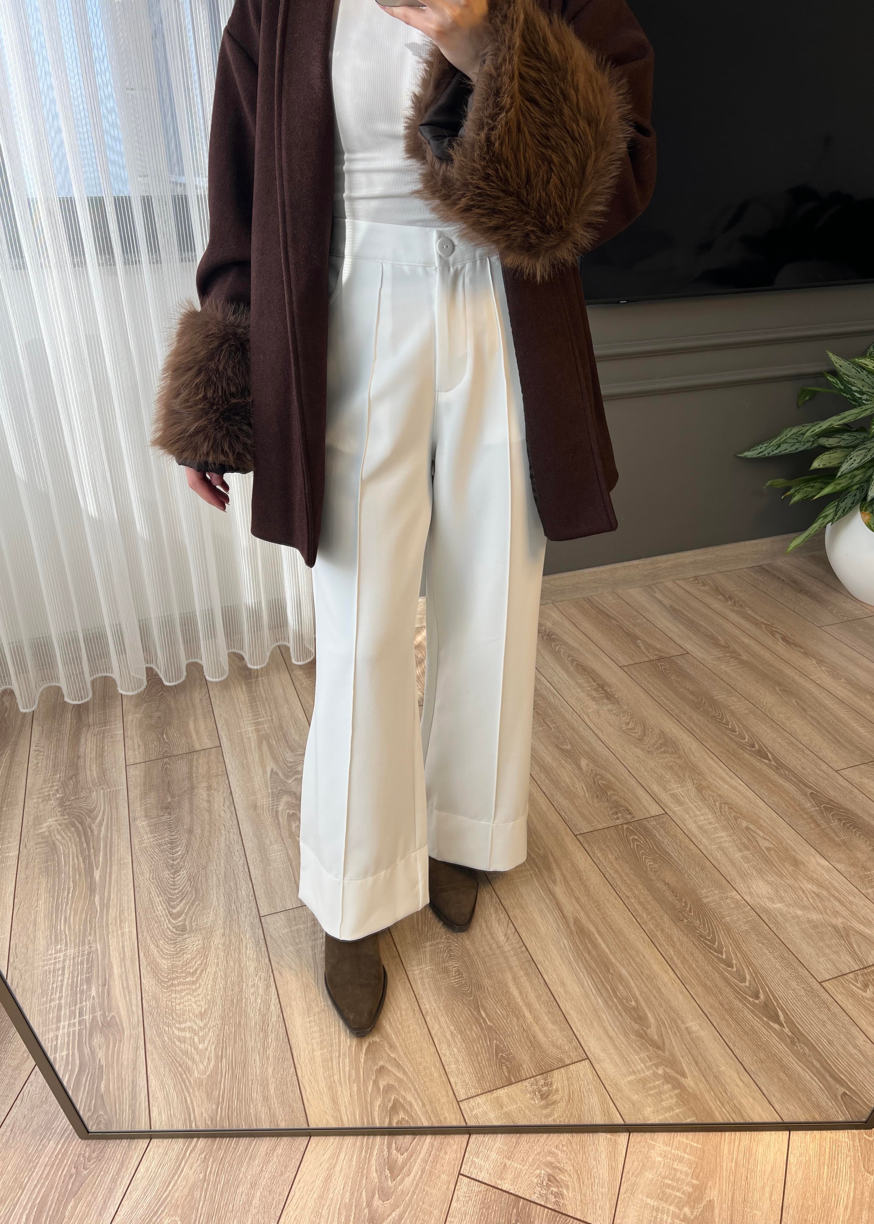 Nicol Dikişli Pantolon- Ekru