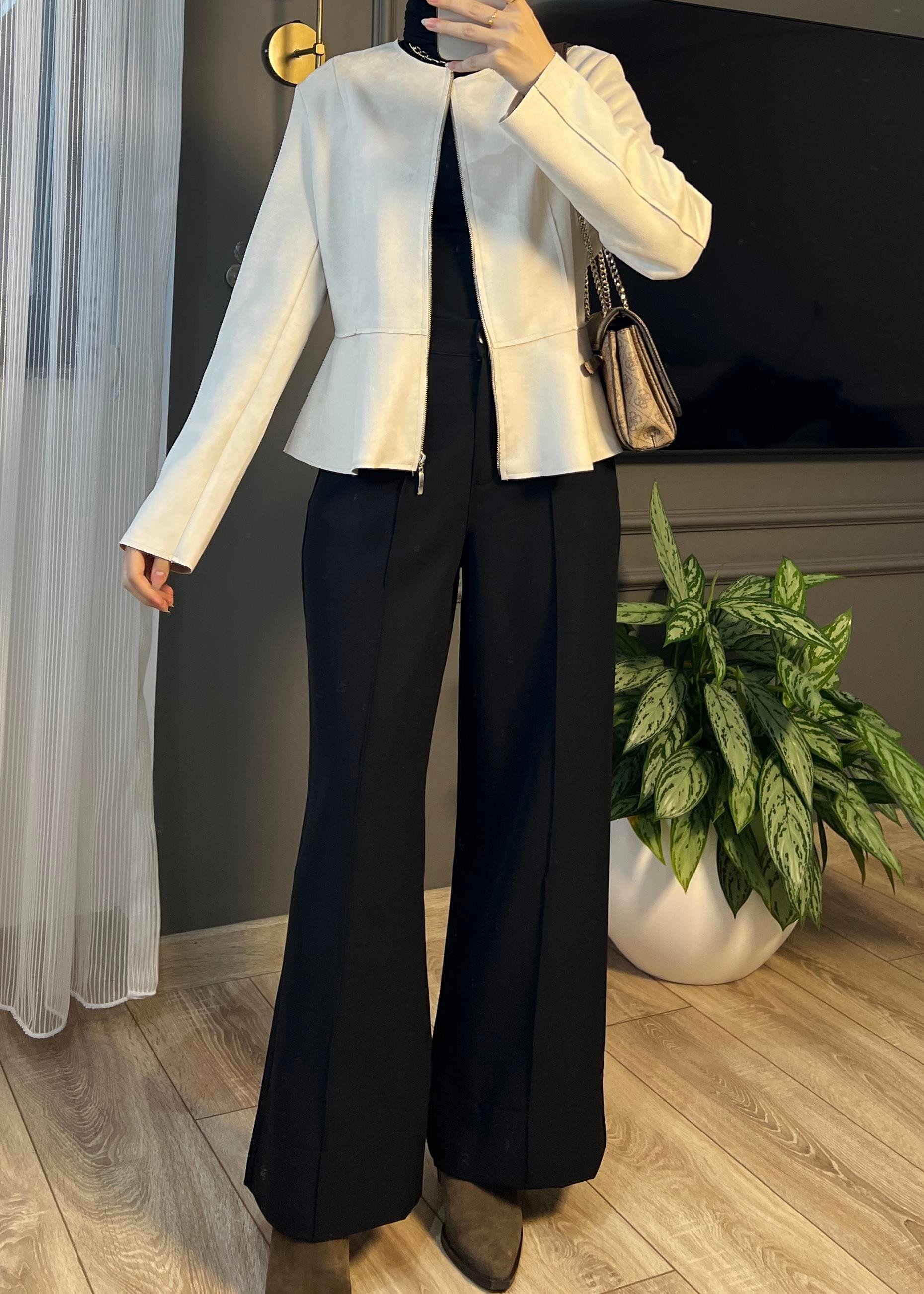 Nicol Dikişli Pantolon- Siyah