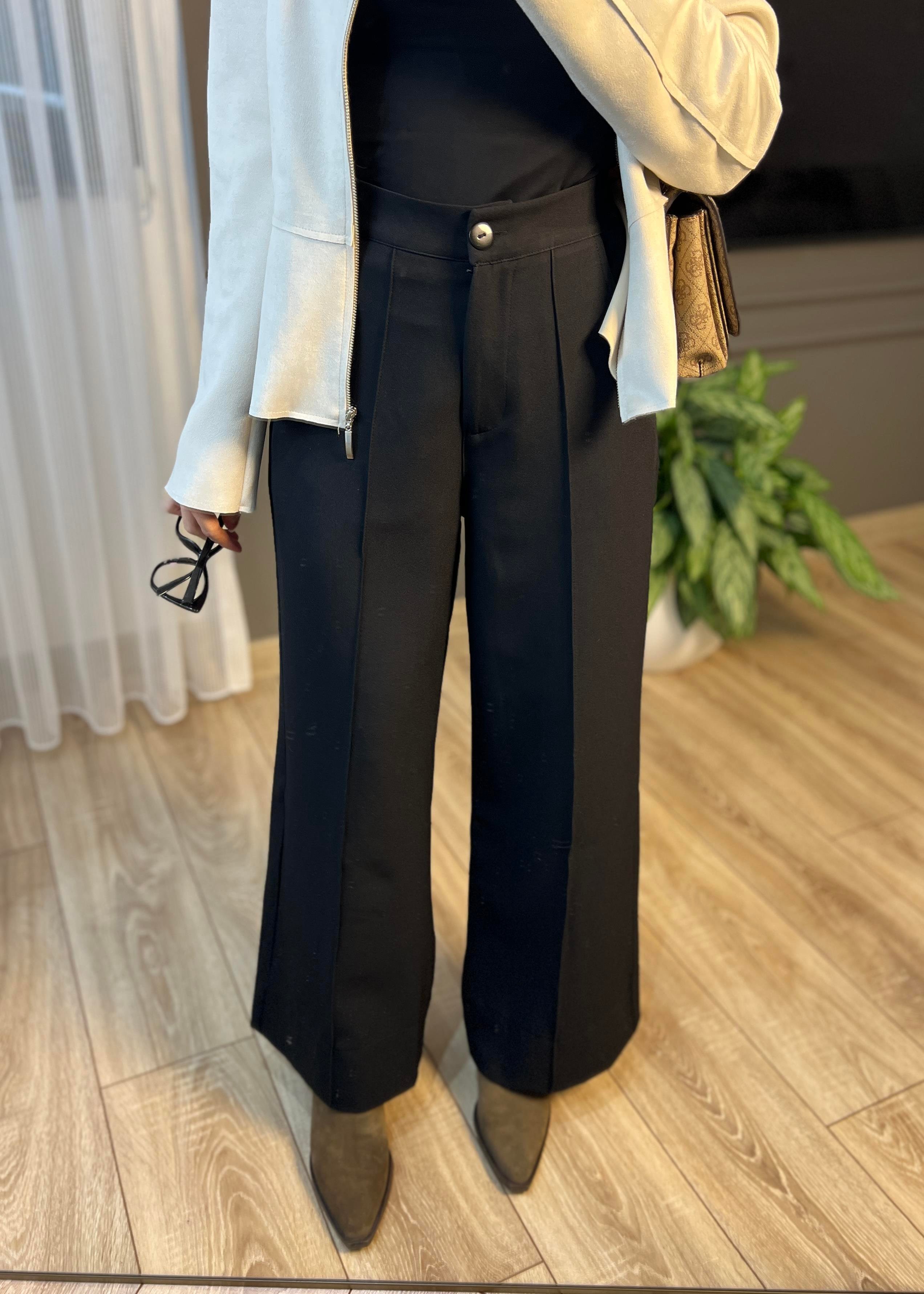 Nicol Dikişli Pantolon- Siyah