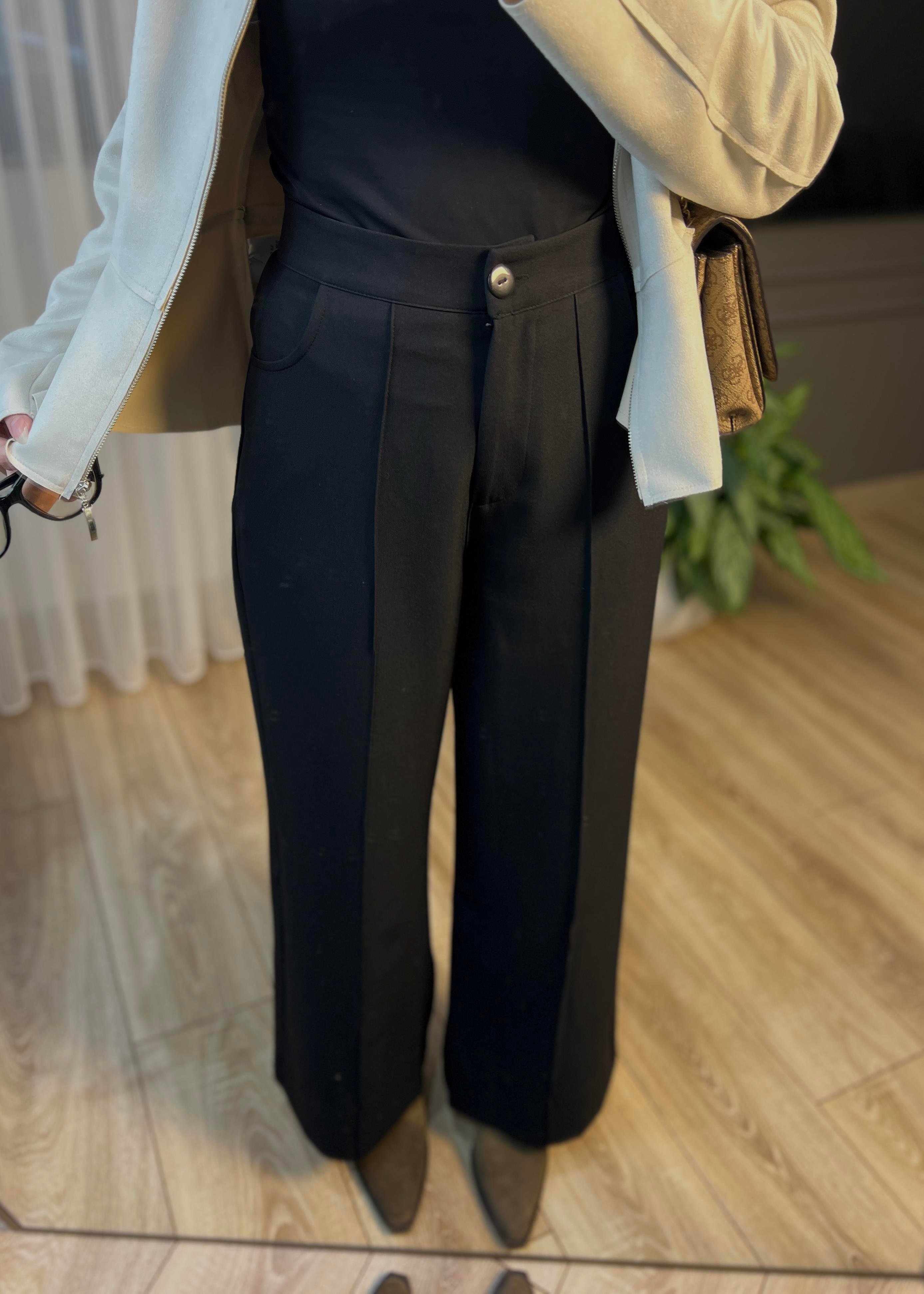 Nicol Dikişli Pantolon- Siyah