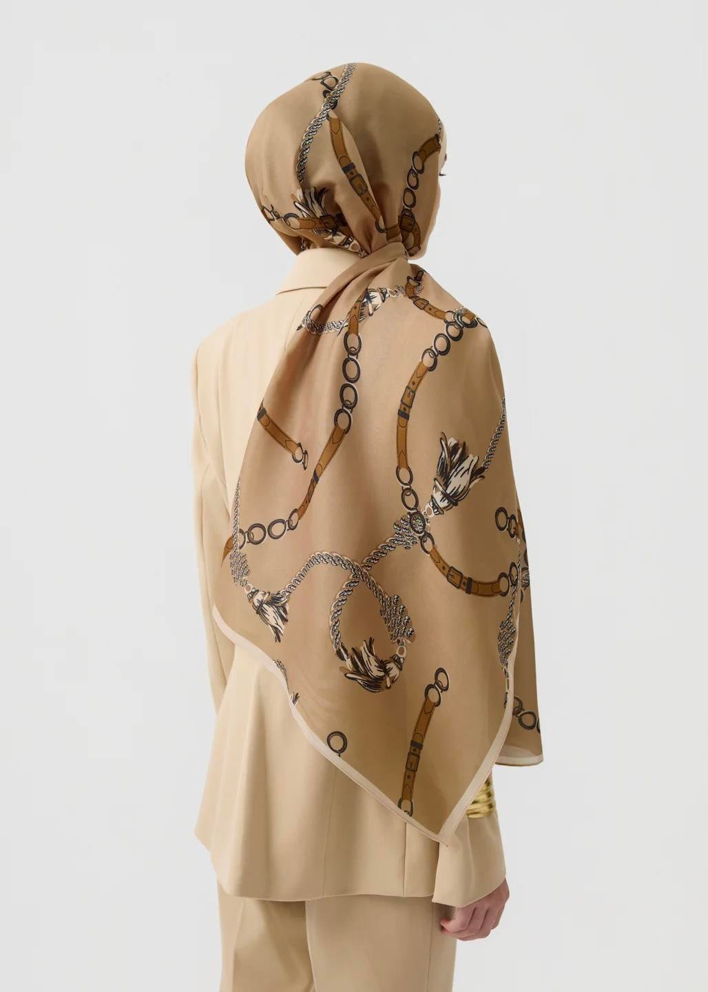 Pamuk Twill Şal Linkage- Camel