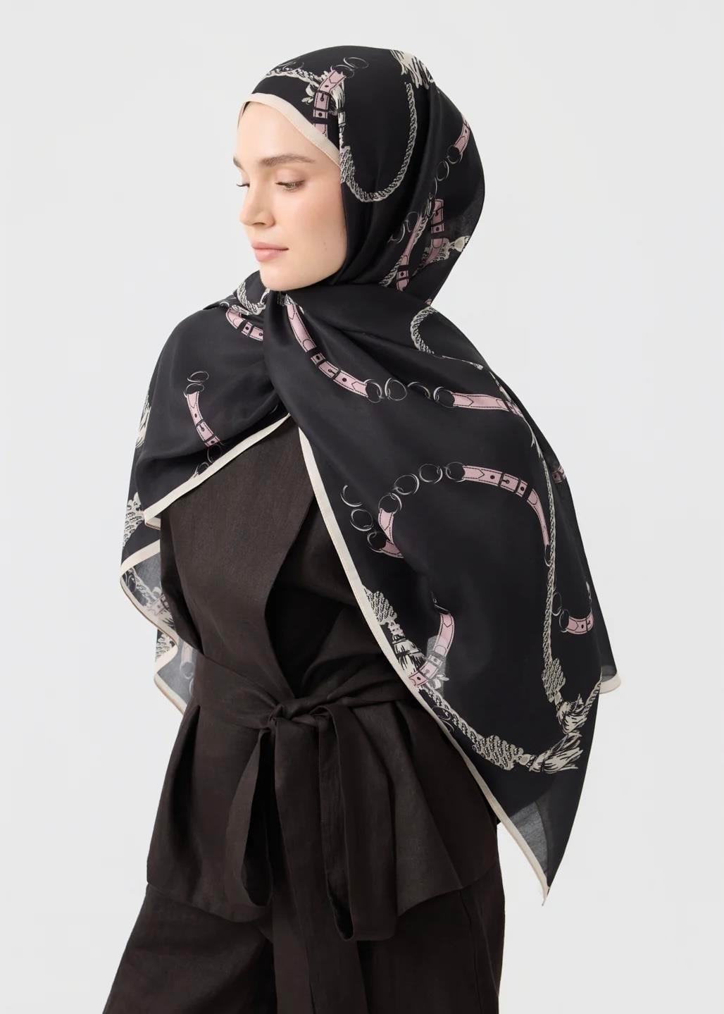 Pamuk Twill Şal Linkage- Pudra
